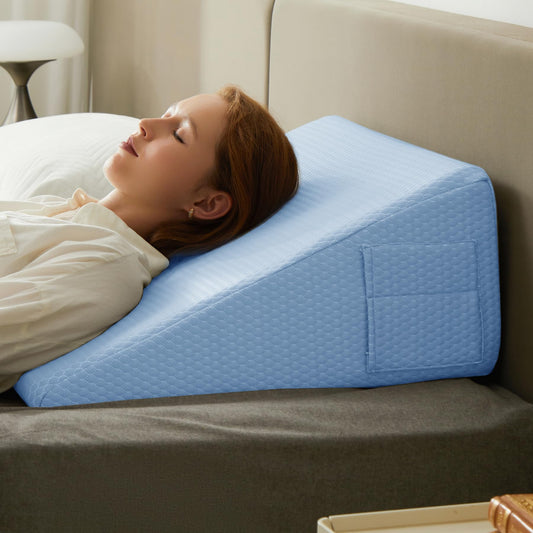 Light Blue Couples Intimate Support Wedge Pillow - Vixen | Nova Network