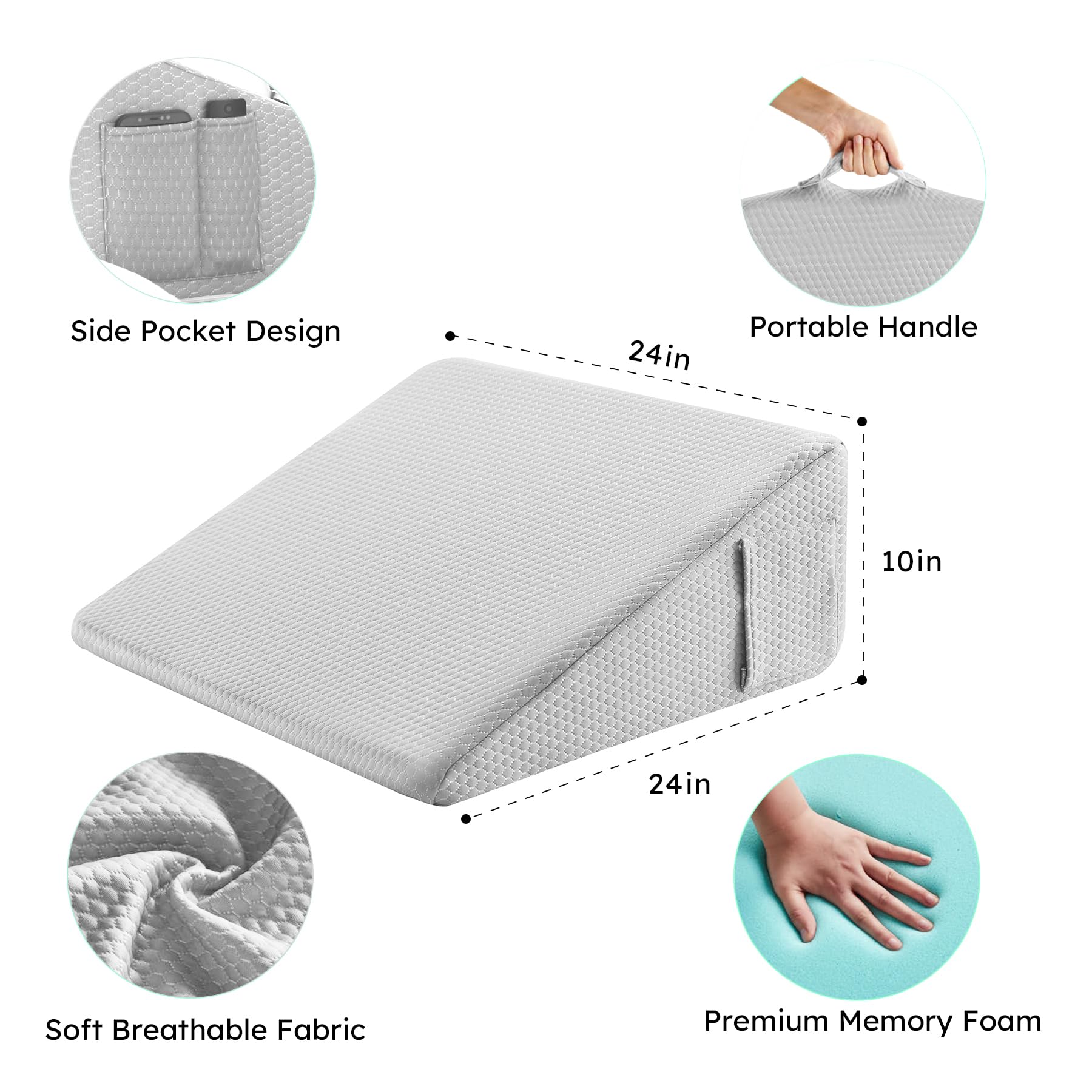 Light Gray Couples Intimate Position Wedge Pillow - Vixen | Nova Network