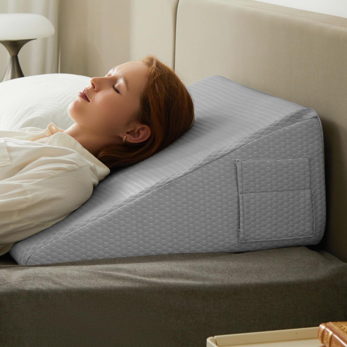 Light Gray Couples Intimate Position Wedge Pillow - Vixen | Nova Network