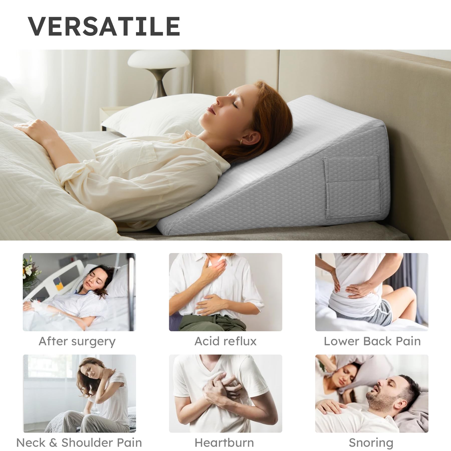 Light Gray Couples Intimate Position Wedge Pillow - Vixen | Nova Network