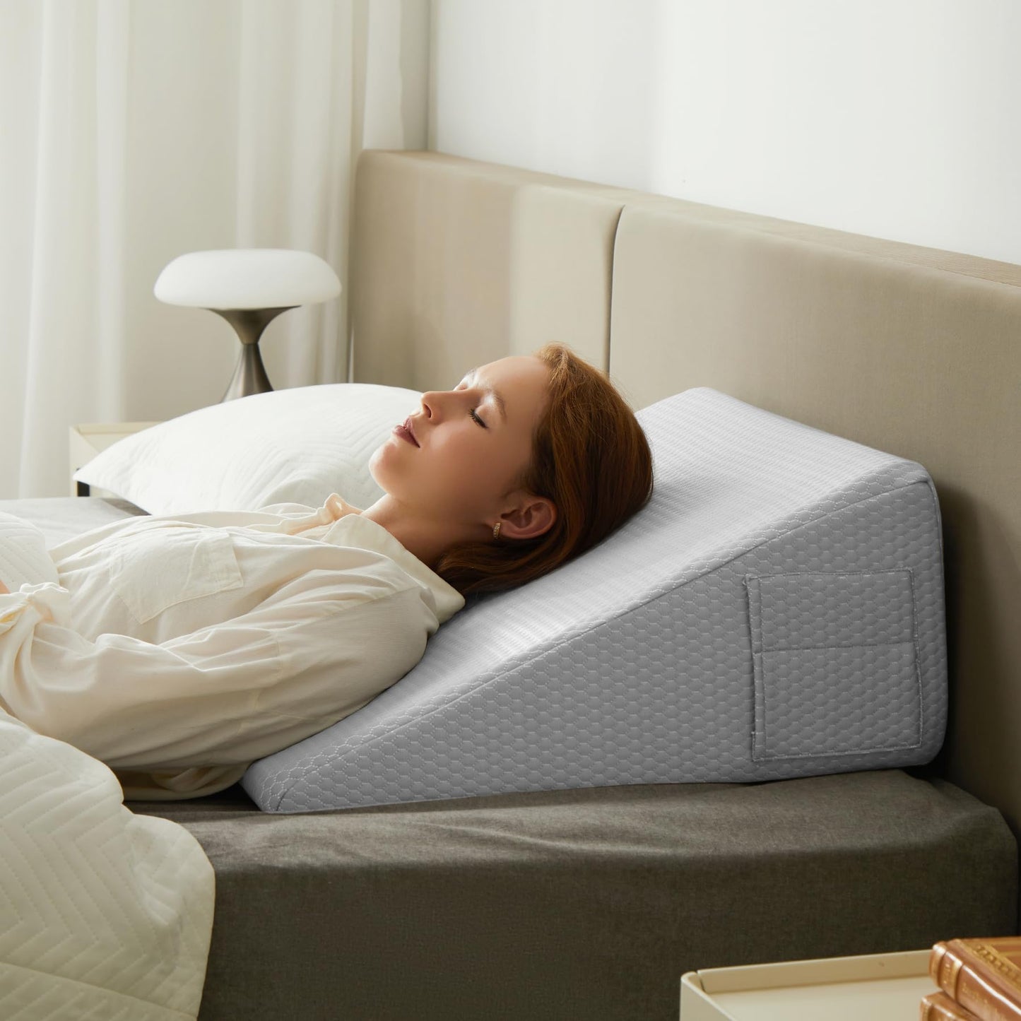 Light Gray Couples Intimate Position Wedge Pillow - Vixen | Nova Network