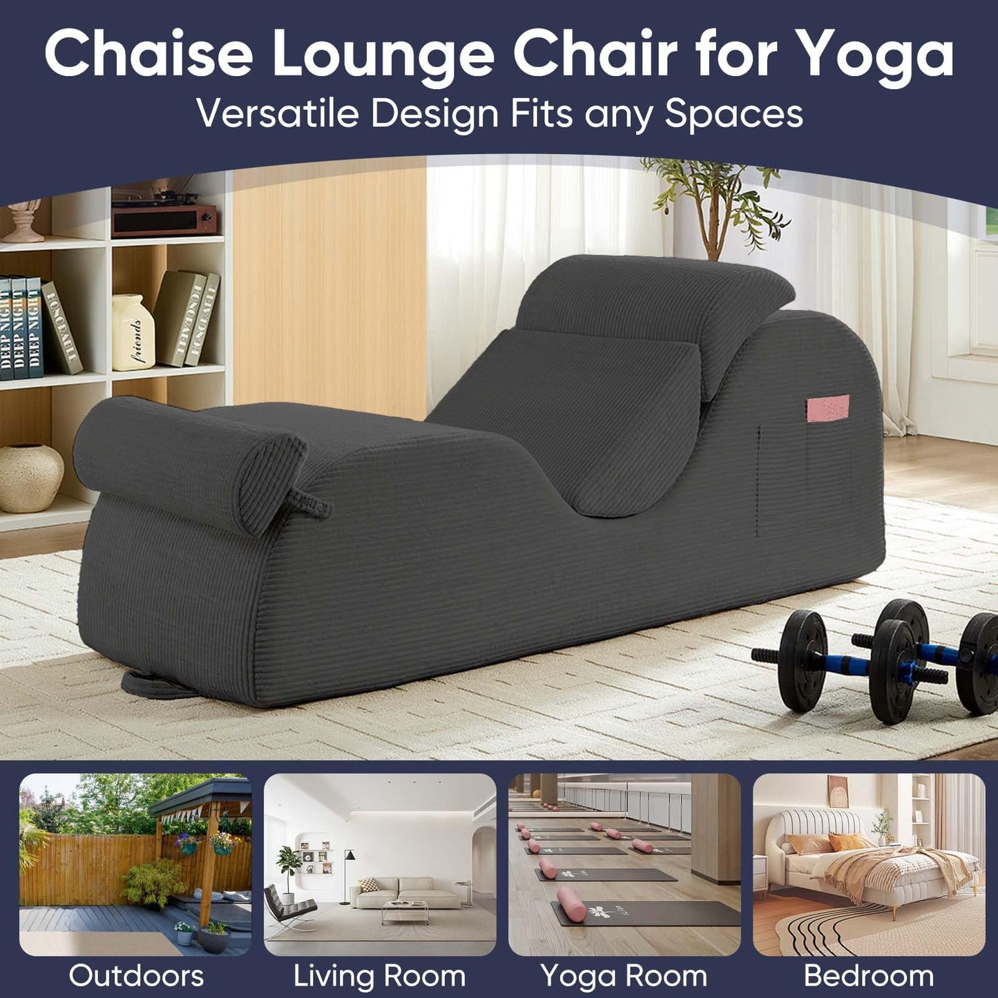 Light Gray Wide Corduroy Intimate Lounge Chair - Vixen | Nova Network