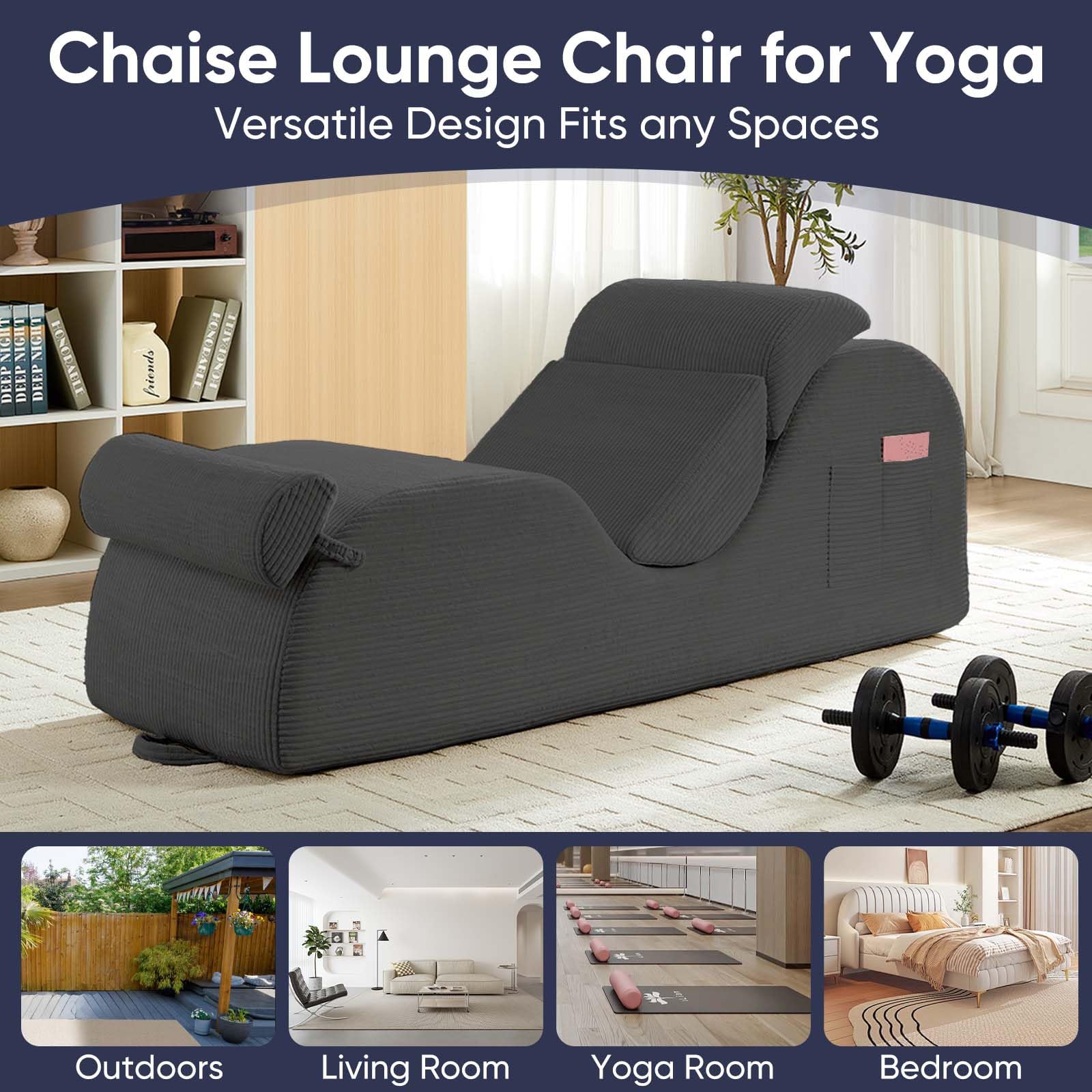 Light Gray Wide Corduroy Intimate Lounge Chair - Vixen | Nova Network