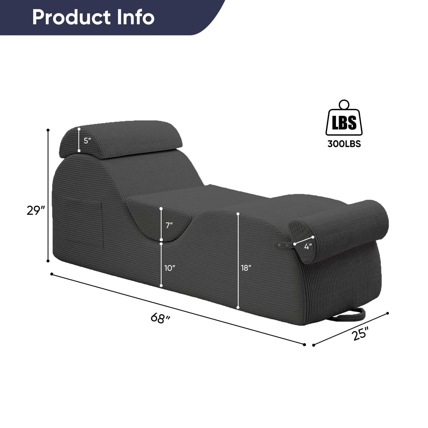 Light Gray Wide Corduroy Intimate Lounge Chair - Vixen | Nova Network