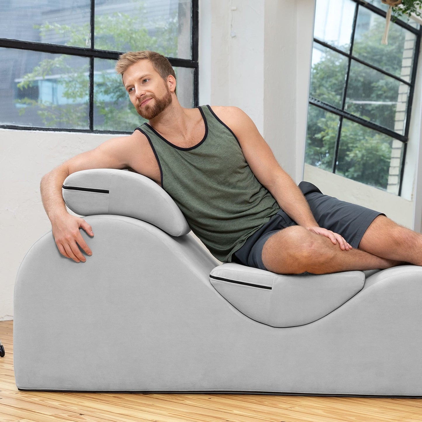 Light Grey Luxury Intimate Lounge Chaise - Vixen | Nova Network