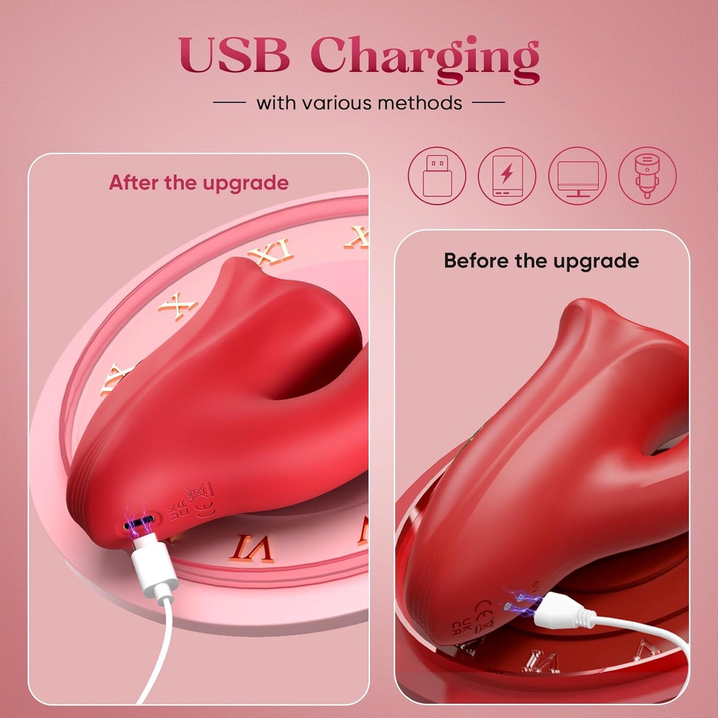 LipLash App - Controlled Flapping Tongue Rose Vibrator - Vixen | Nova Network