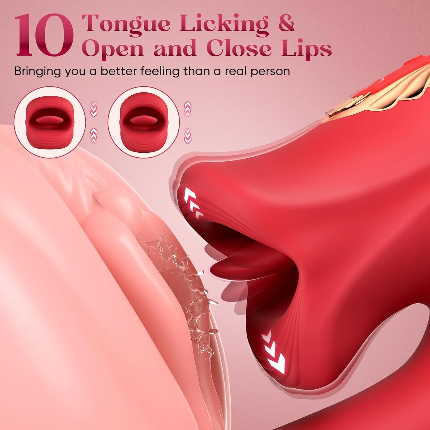 LipLash App - Controlled Flapping Tongue Rose Vibrator - Vixen | Nova Network