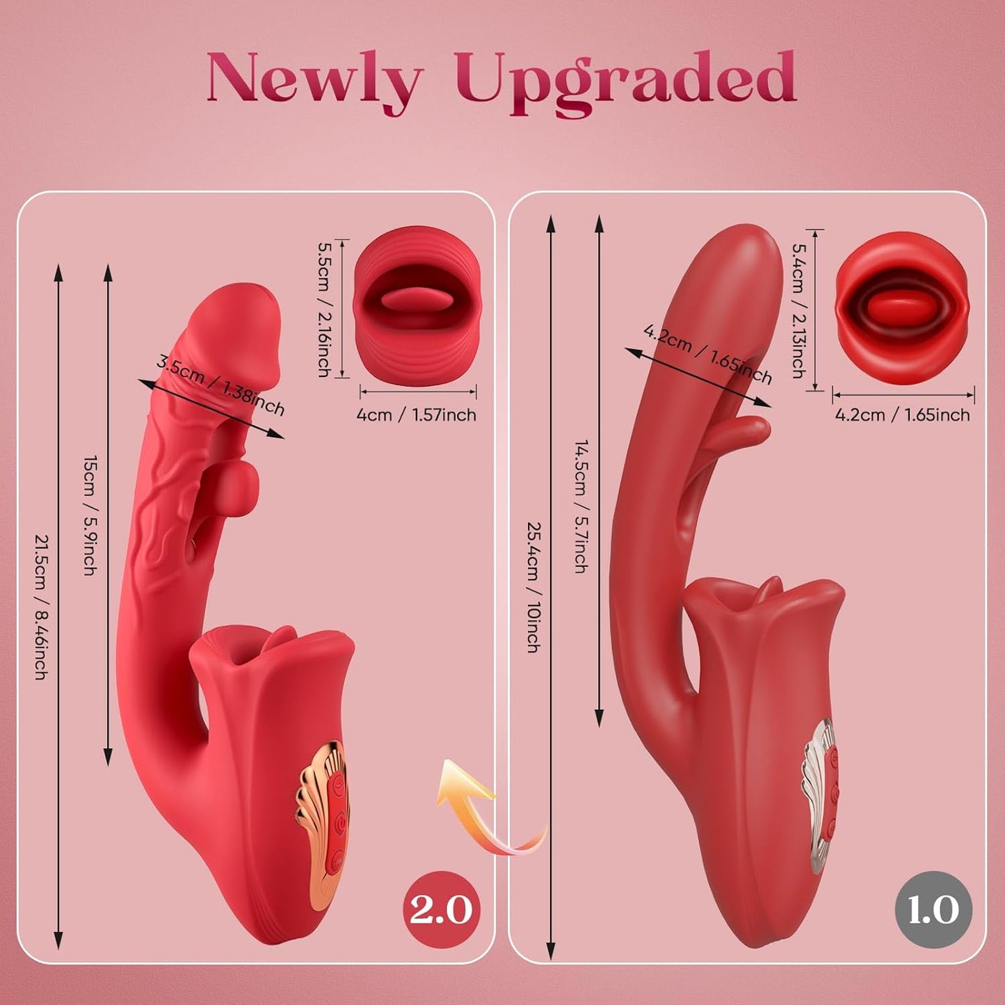 LipLash App - Controlled Flapping Tongue Rose Vibrator - Vixen | Nova Network