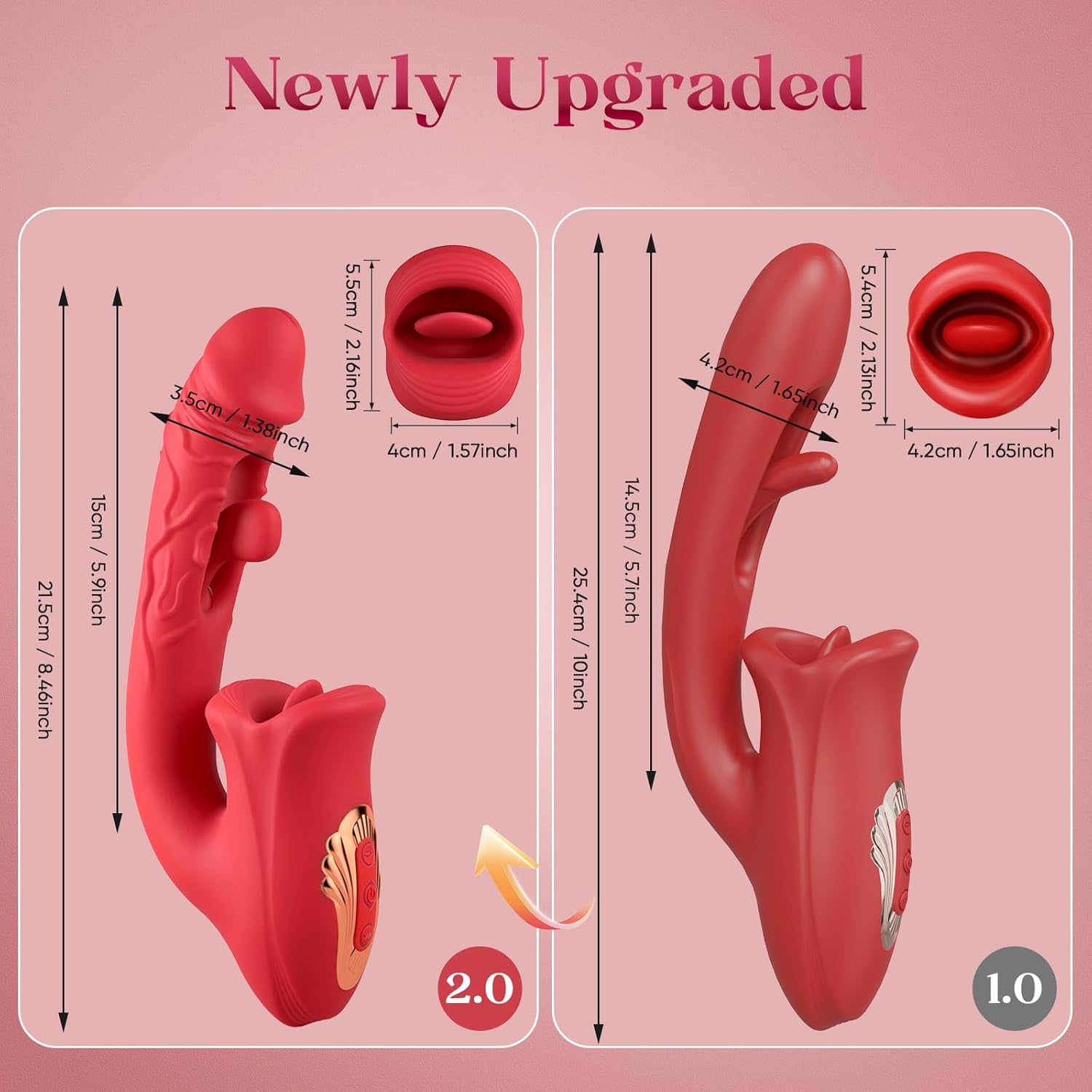 LipLash App - Controlled Flapping Tongue Rose Vibrator - Vixen | Nova Network