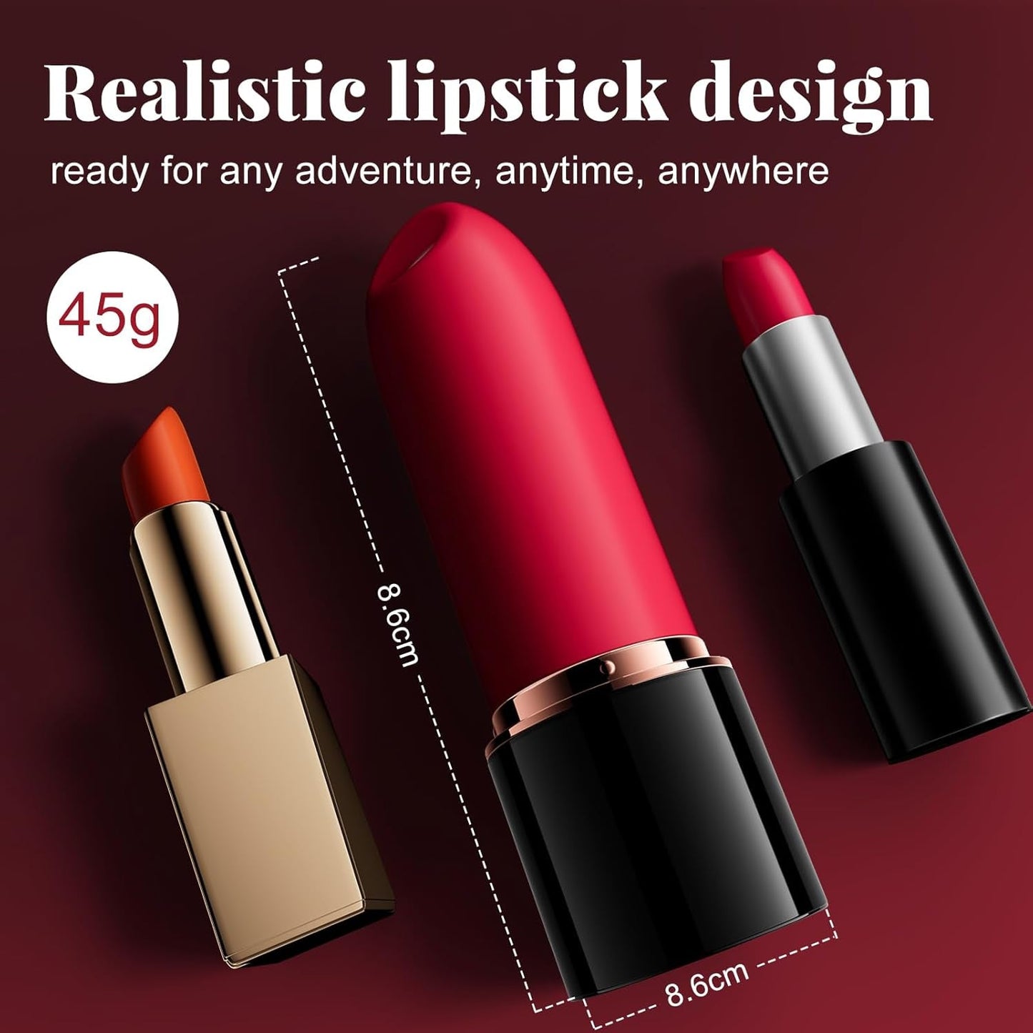 LipMuse Interchangeable Head Lipstick Bullet Vibrator - Vixen | Nova Network