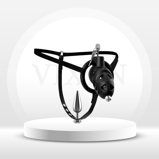 LockBound Male Chastity Cage Set with Plug & Catheter - Vixen | Nova Network