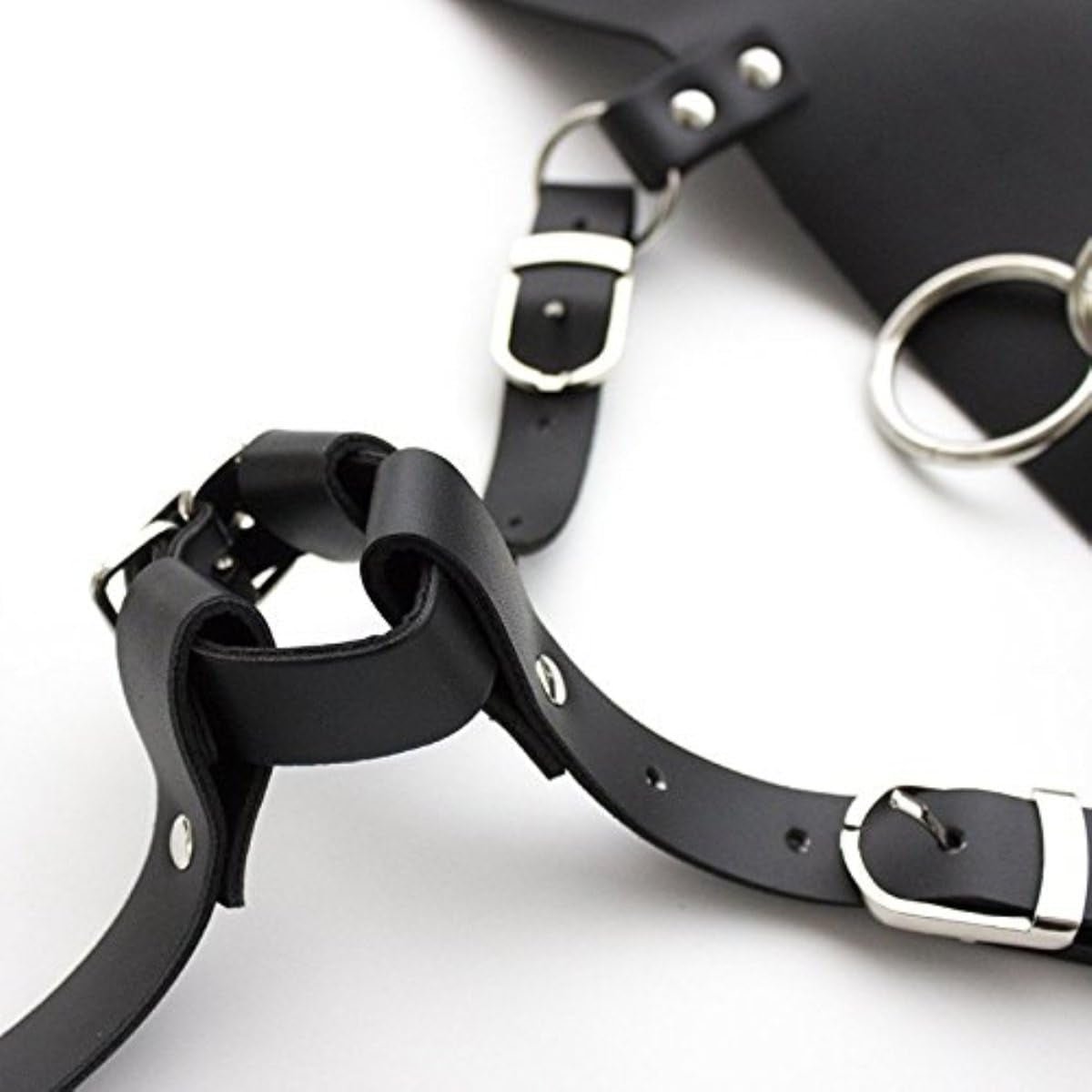 LockHold PU Leather Wand & Vibrator Harness Belt - Vixen Adult Playroom
