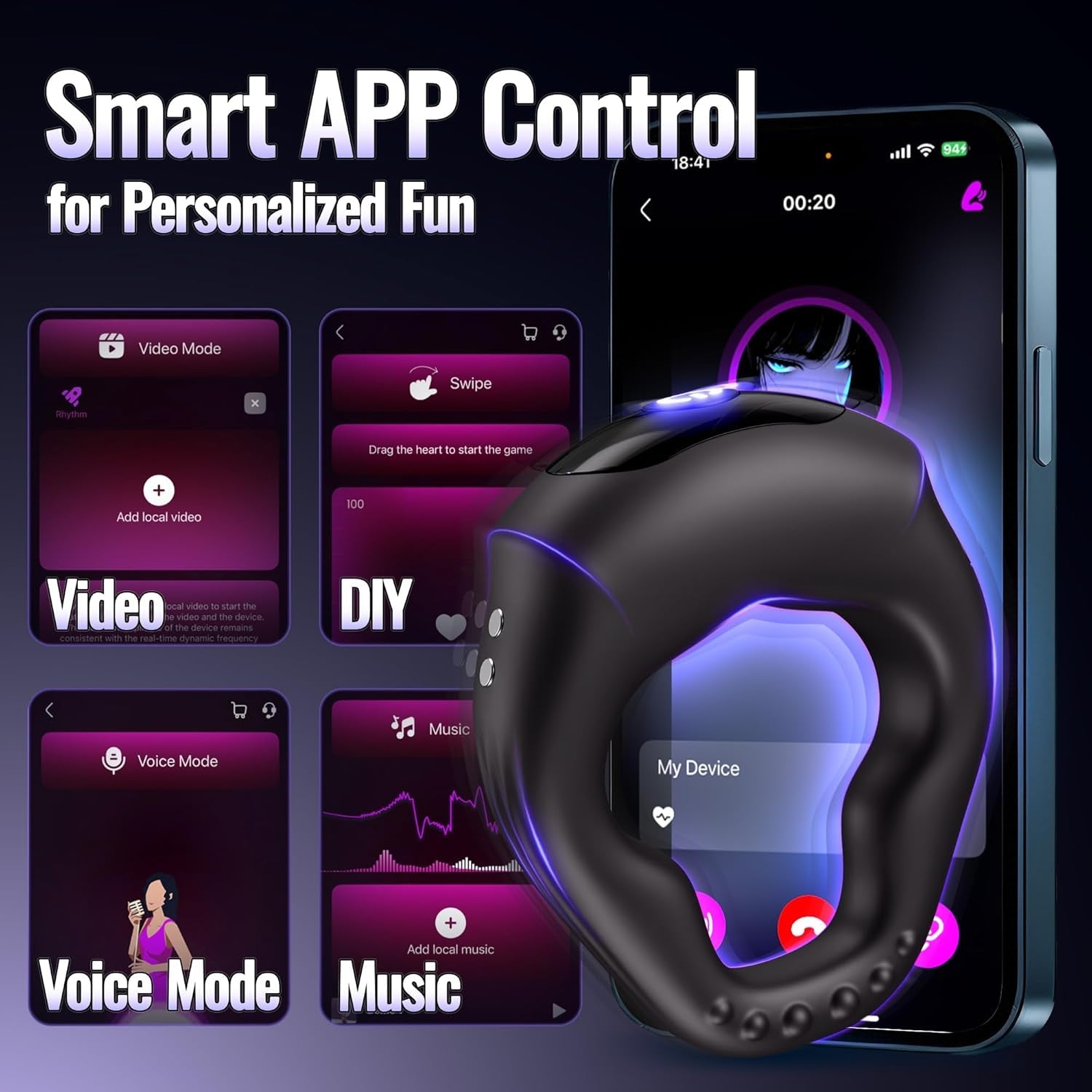 LockRhythm App - Control Vibrating Cock Ring - Vixen | Nova Network