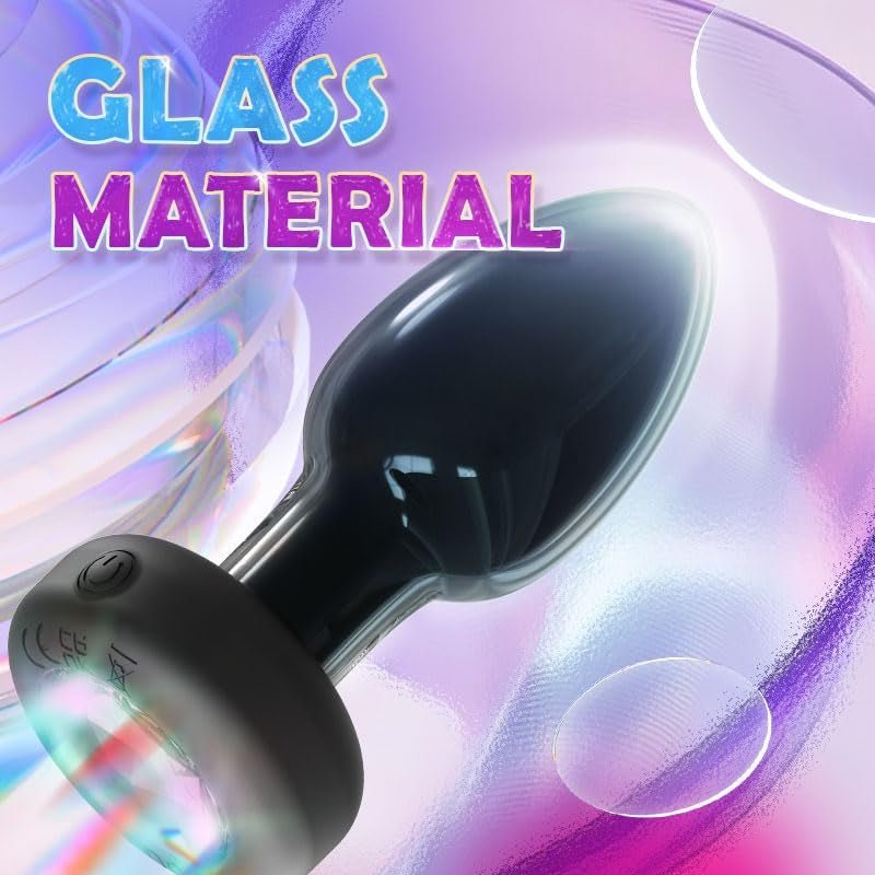 LumaGlow Light-Up Vibrating Glass Butt Plug 10 Modes - Vixen | Nova Network