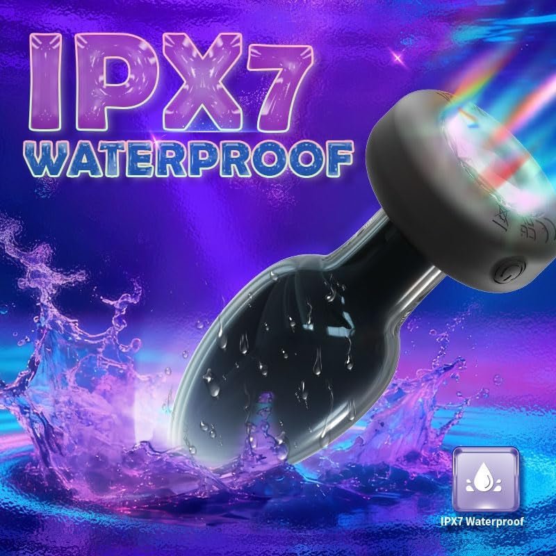 LumaGlow Light-Up Vibrating Glass Butt Plug 10 Modes - Vixen | Nova Network
