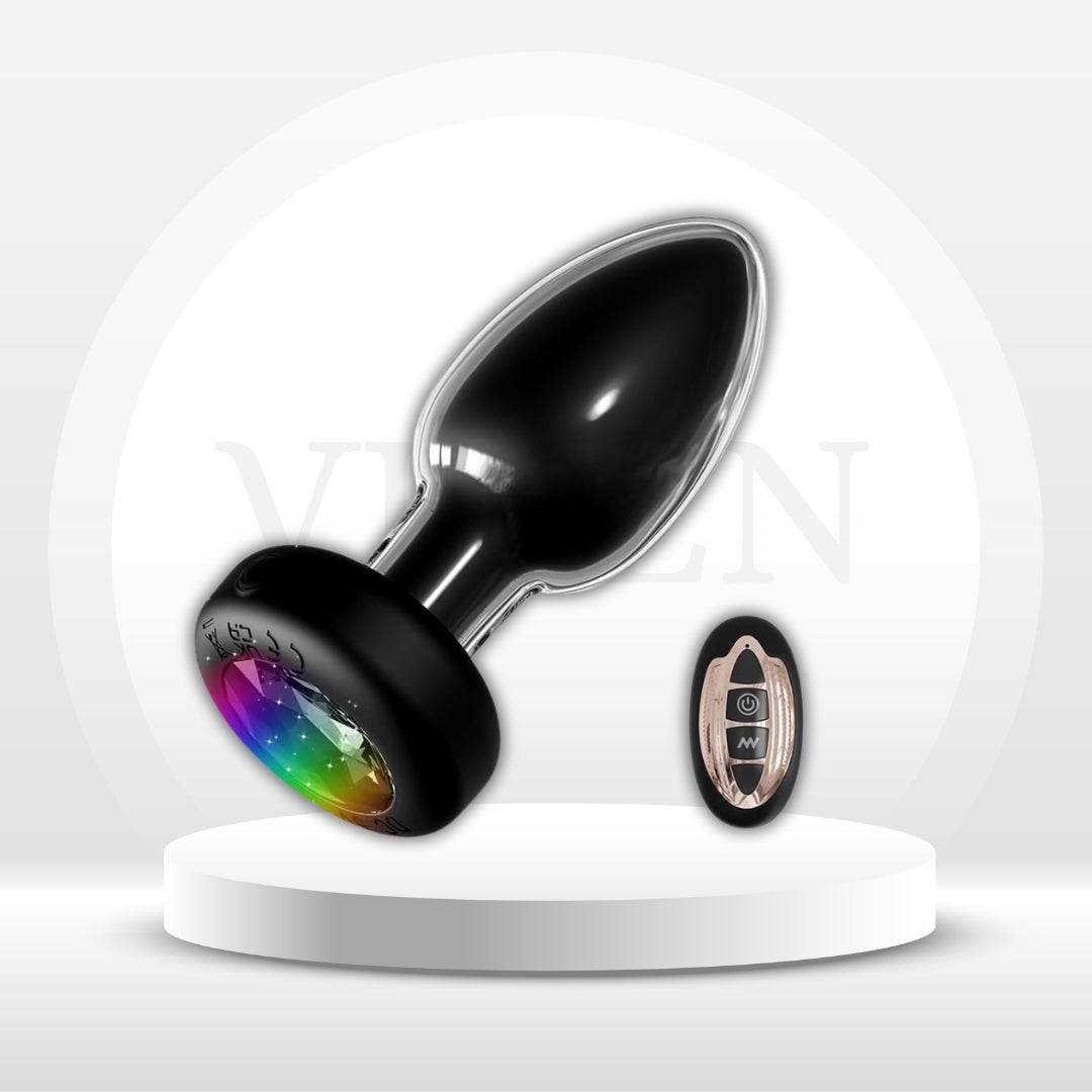 LumaGlow Light-Up Vibrating Glass Butt Plug 10 Modes - Vixen | Nova Network