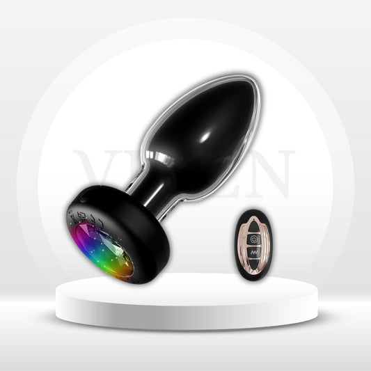 LumaGlow Light-Up Vibrating Glass Butt Plug 10 Modes - Vixen | Nova Network