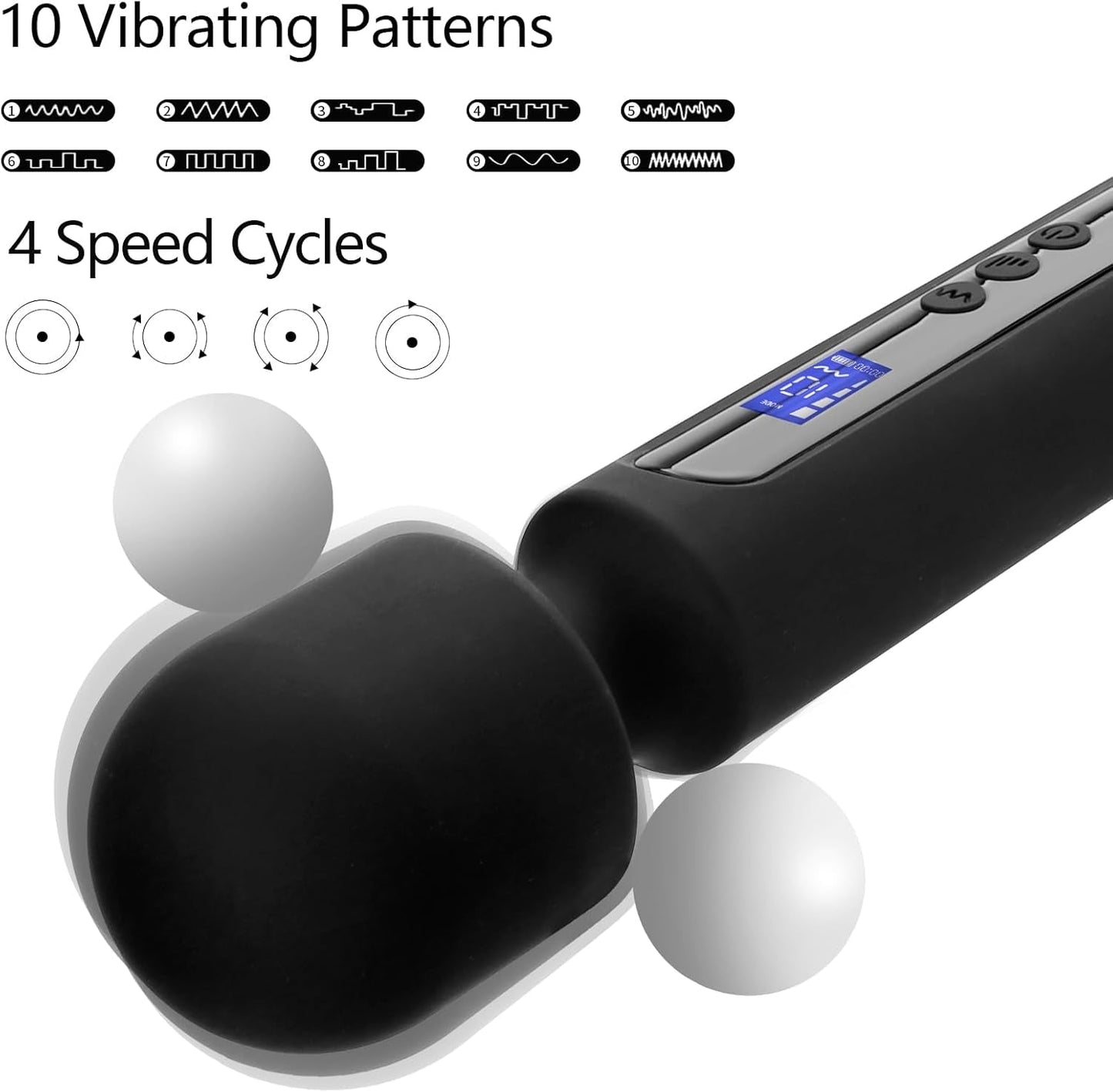 LumaWand 12" Premium Wand Vibrator with LCD Display - Vixen Adult Playroom