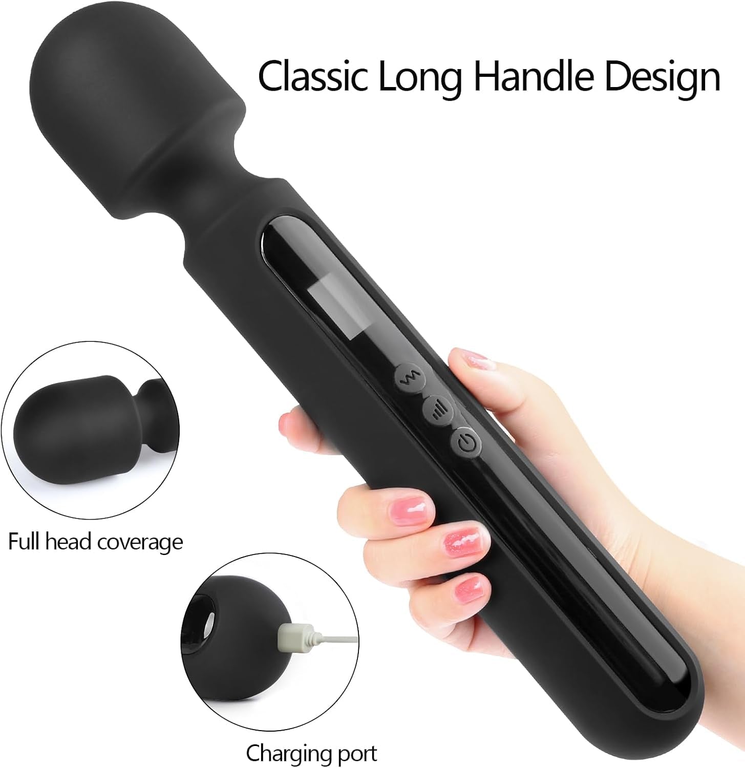 LumaWand 12" Premium Wand Vibrator with LCD Display - Vixen Adult Playroom