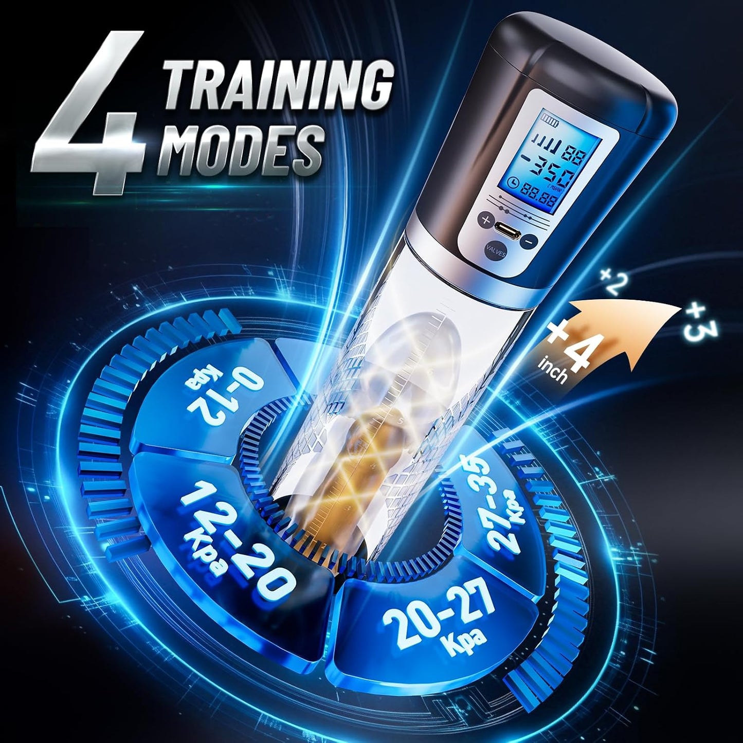 LumenCore LED Penis Pump | 4 Modes, 6 Rings + Lube - Vixen Adult Playroom