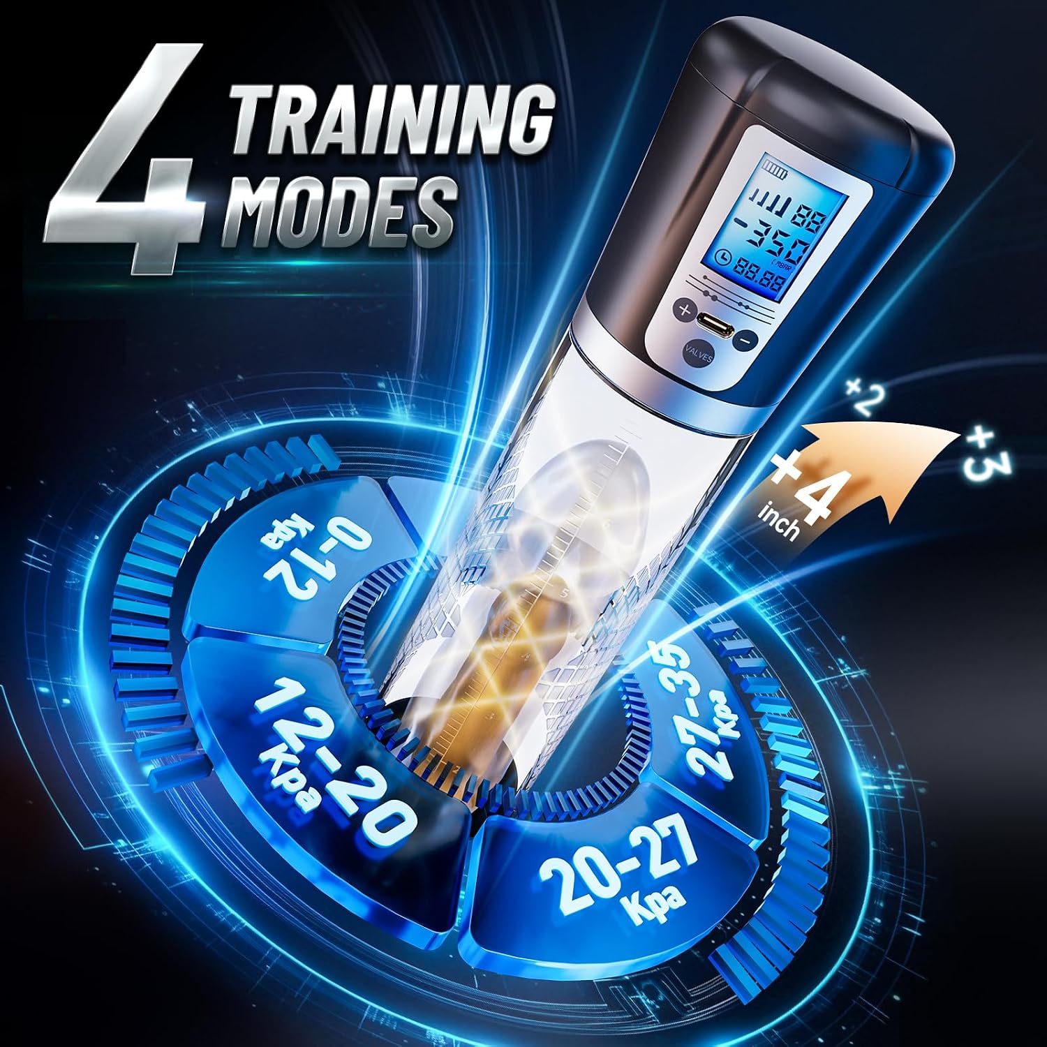 LumenCore LED Penis Pump | 4 Modes, 6 Rings + Lube - Vixen Adult Playroom