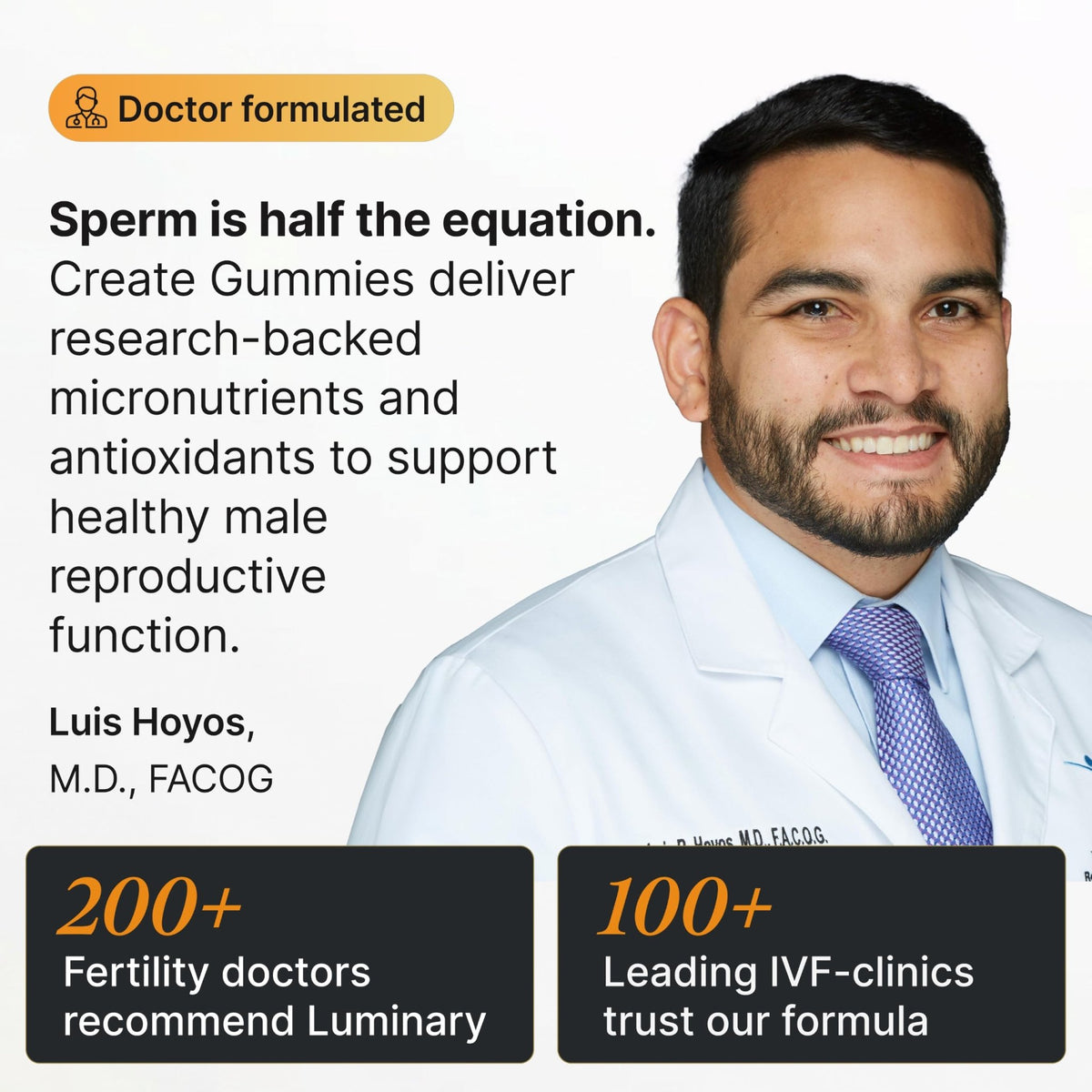 Luminary Vitamins Create for Men | IVF-Doctor Formulated Male Fertility Gummies | 300 mg CoQ10, 900 mg L-Carnitine, 10 mg Lycopene | Supports Sperm Health | Vegan & No Added Sugar (28 Day Supply) - Vixen Adult Playroom