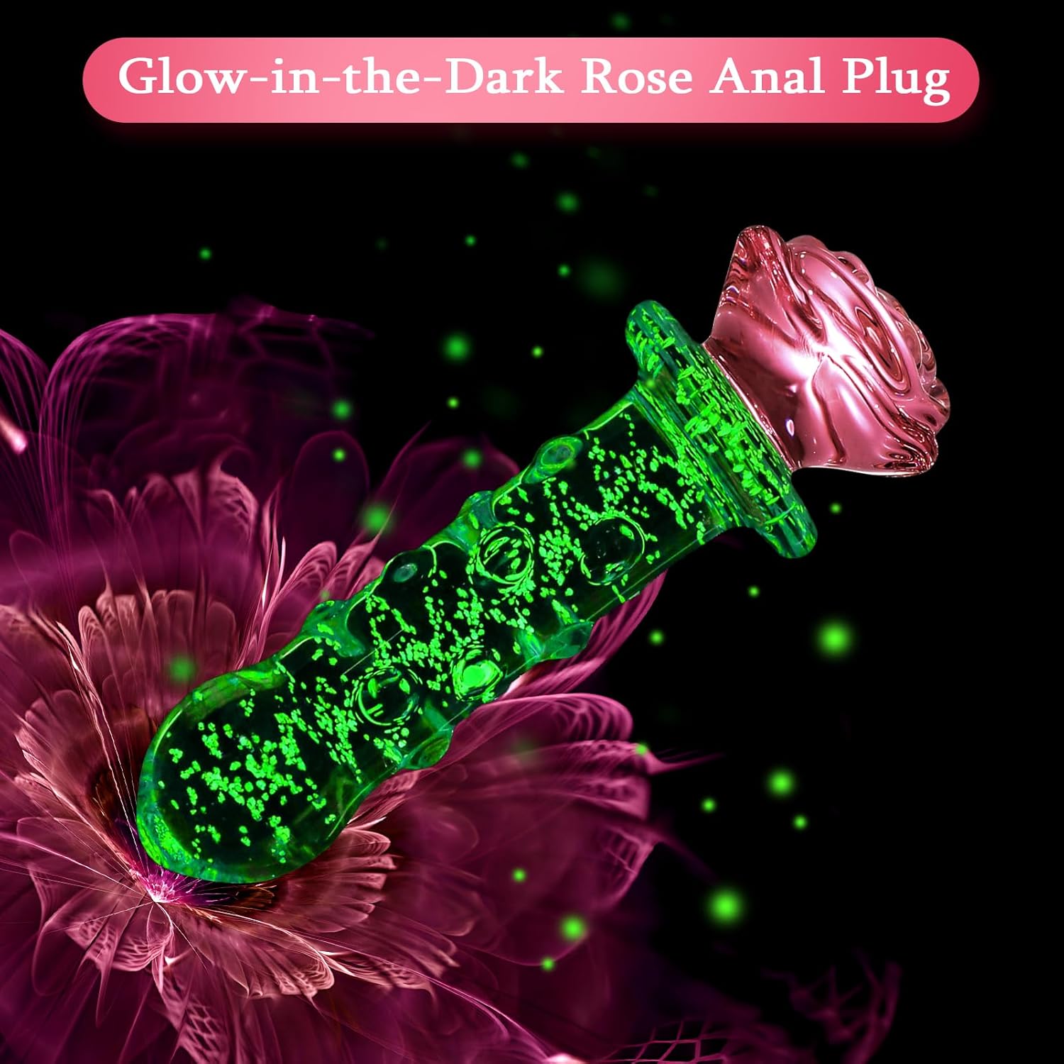 LumiRose Stimulating Beads Glass Plug - Vixen | Nova Network