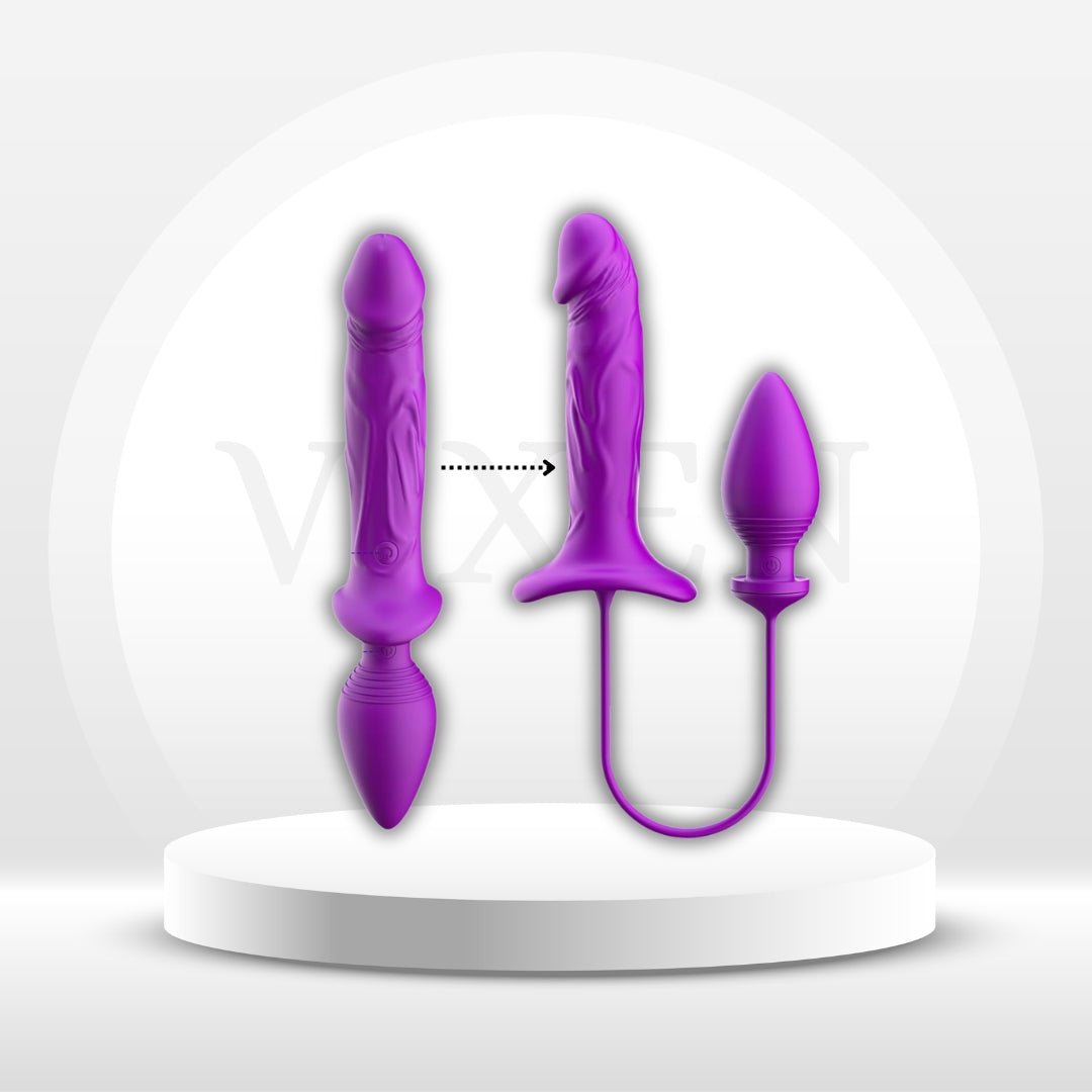 LureLock Dual-Ended Vibrating Dildo & Anal Plug Wand - Vixen | Nova Network