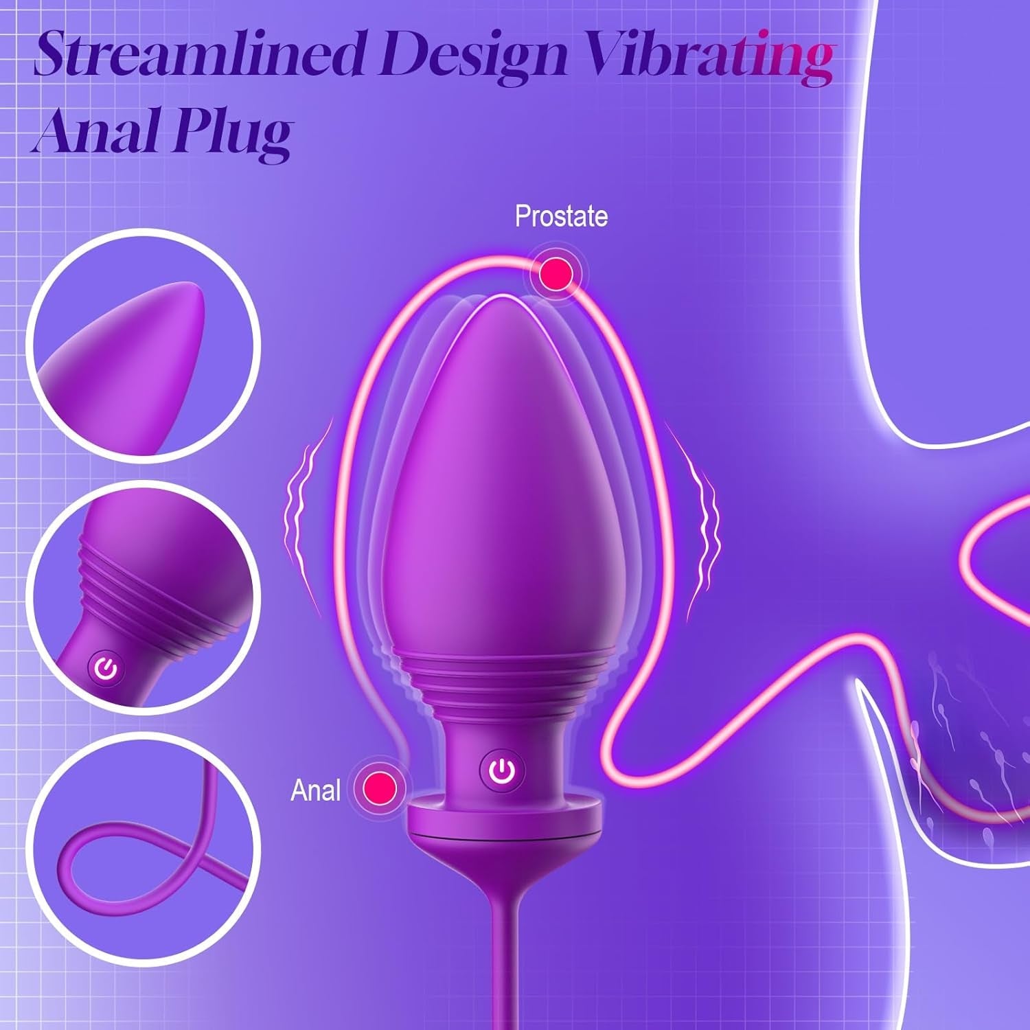 LureLock Dual-Ended Vibrating Dildo & Anal Plug Wand - Vixen | Nova Network