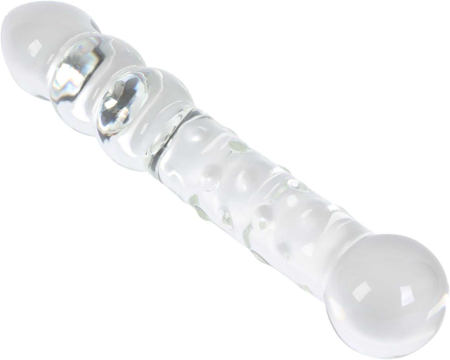 LustSphere XL Glass Dual Ended Anal Beads Wand - Vixen | Nova Network