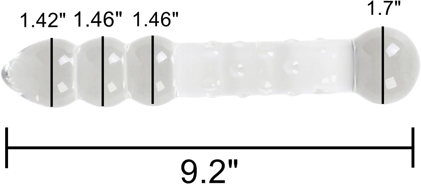LustSphere XL Glass Dual Ended Anal Beads Wand - Vixen | Nova Network
