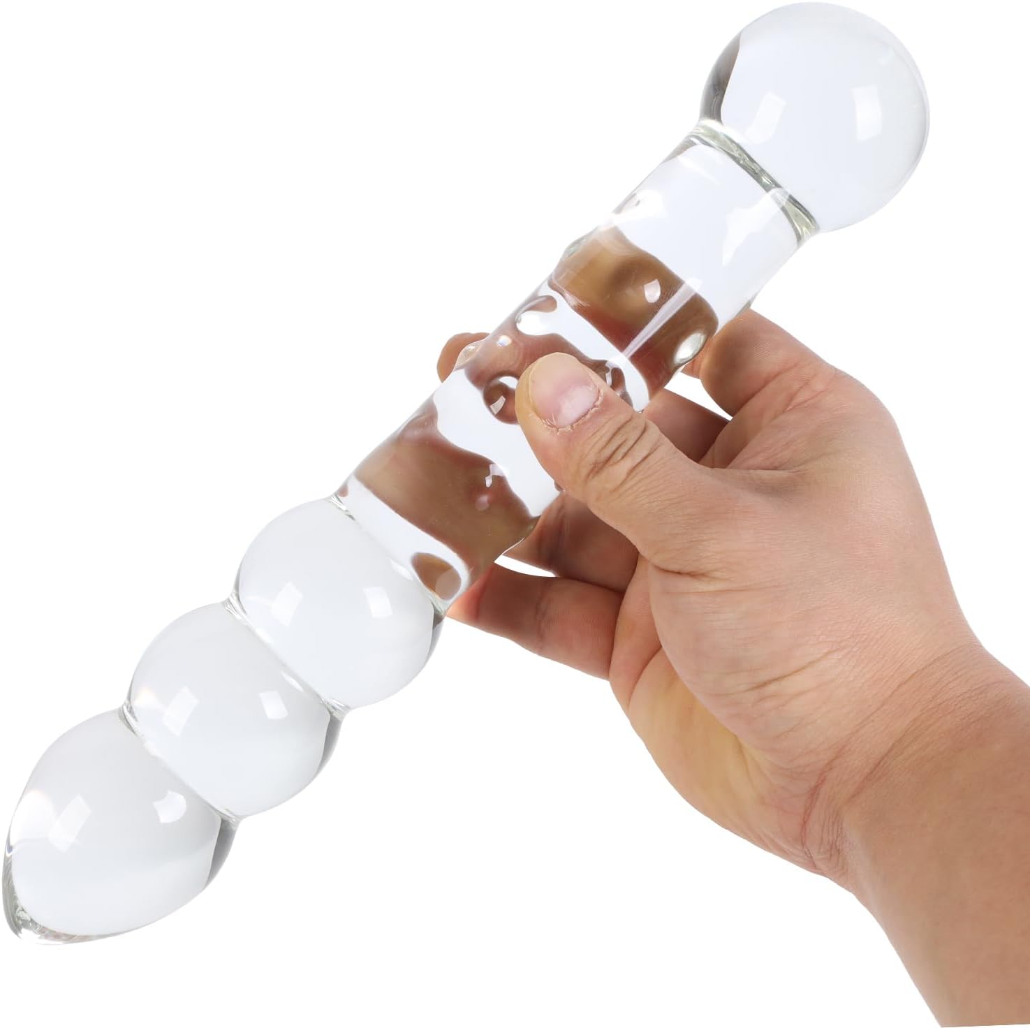 LustSphere XL Glass Dual Ended Anal Beads Wand - Vixen | Nova Network