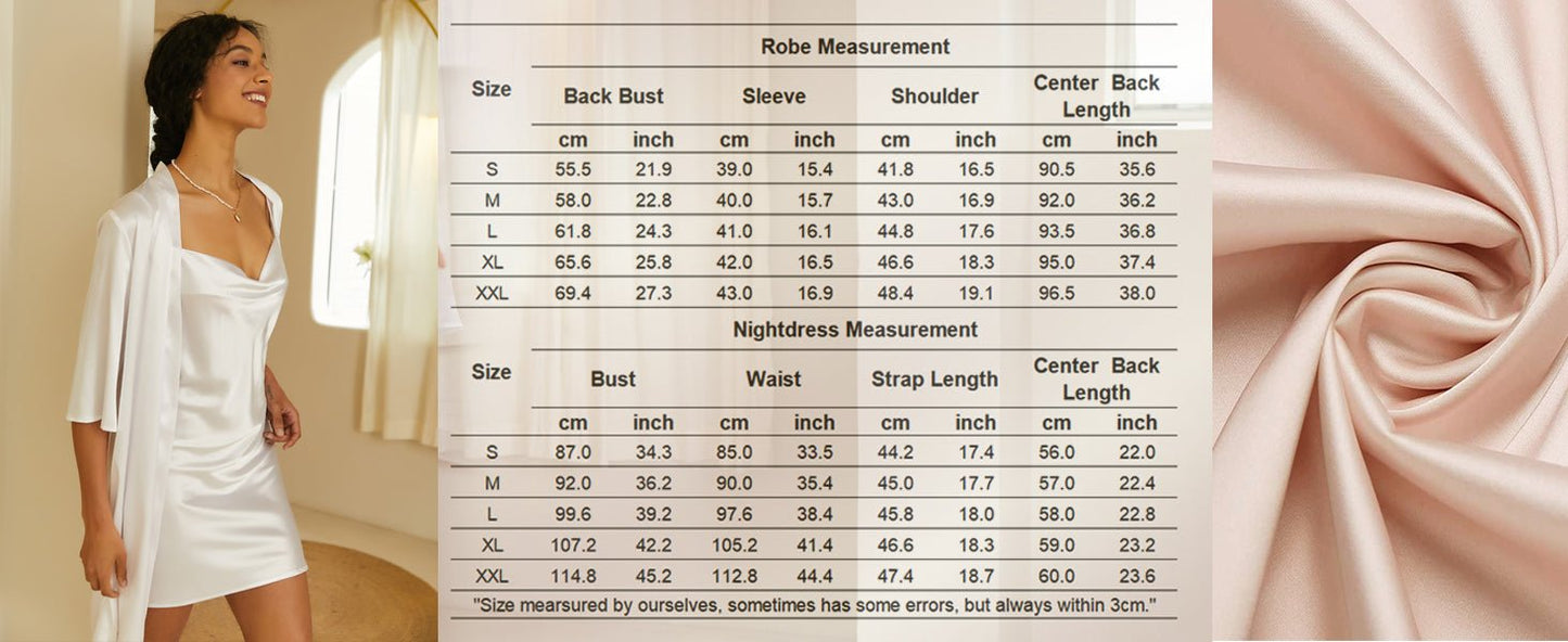 LuxeSilk 2 - Piece Satin Cowl Neck Robe Set - Vixen | Nova Network