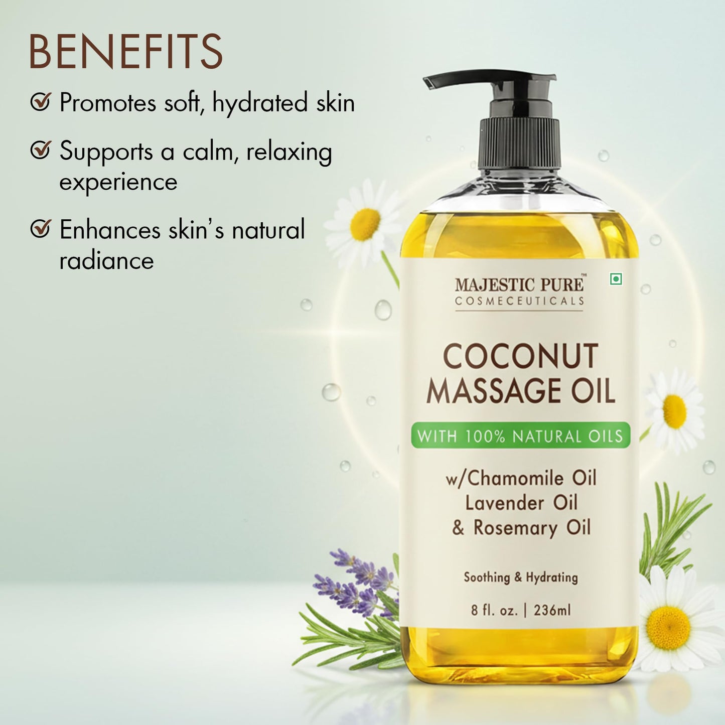 MAJESTIC PURE Coconut Massage Oil for Massage Therapy - Refreshing, and Relaxing - Natural Oils - for All Skin Types - Men and Women - 8 fl oz - Vixen | Nova Network