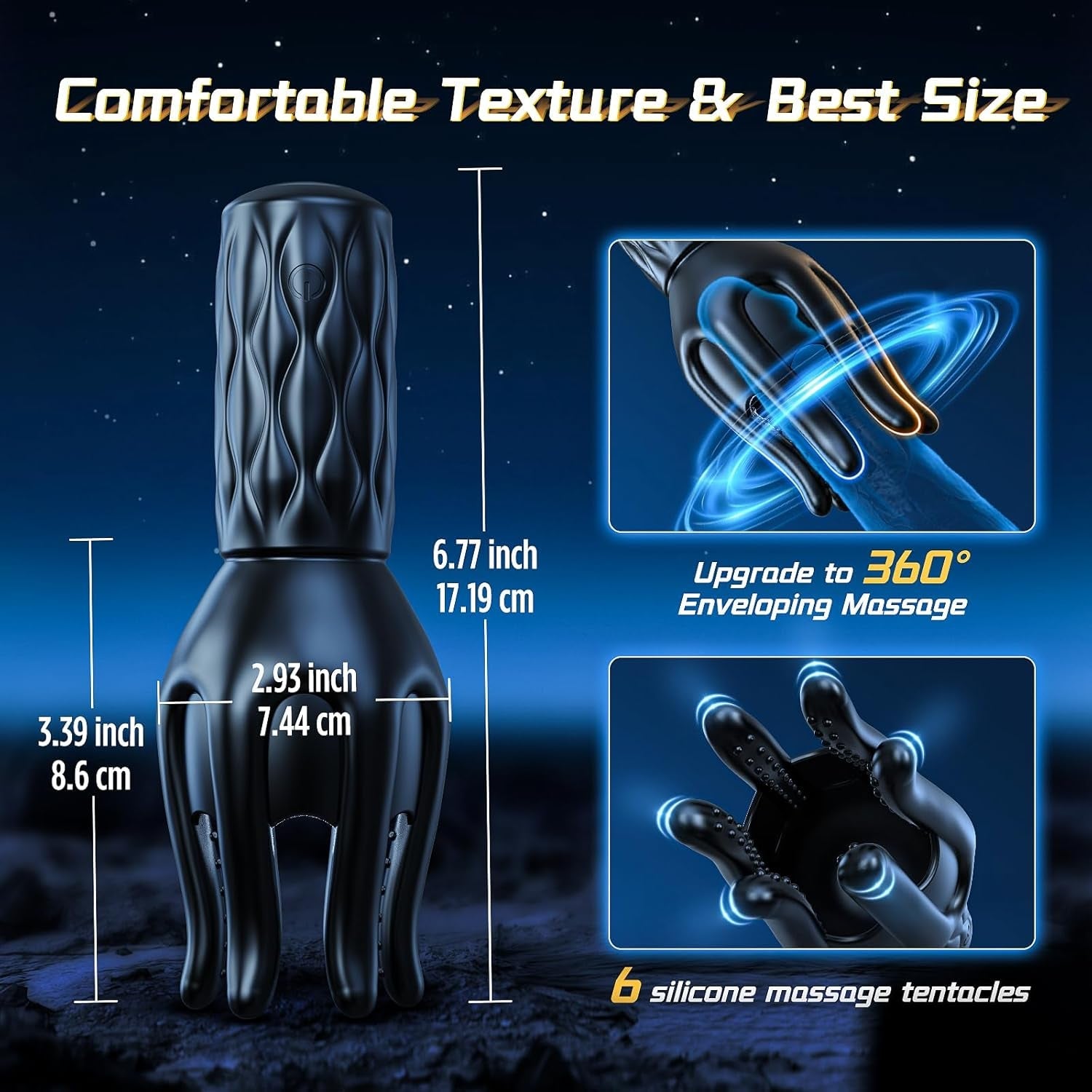 Male Masturbator Sex Toys for Men, Male Sex Toy with 3 Strength 7 Vibration Modes, 120 Min Working Time & Anti - Slip Handle Stroker for Penis Clit Stimulation, Adult Toys for Men Women Couples (Black) - Vixen | Nova Network
