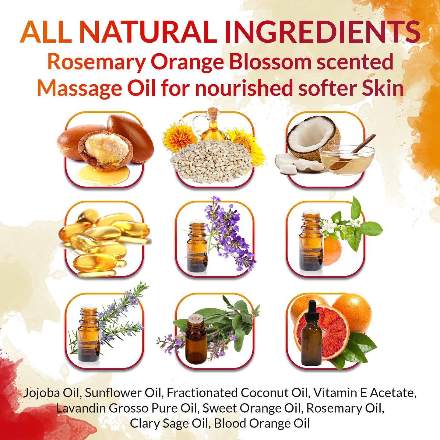 Massage Oil for Couples, Women & Men (1 Bottle, 8 fl oz) - Fox Envy Orange Blossom with Rosemary Scented Sensual Oil with Coconut Oil & Jojoba Oil - Enhances Stimulation for The Body & Muscles - Vixen | Nova Network