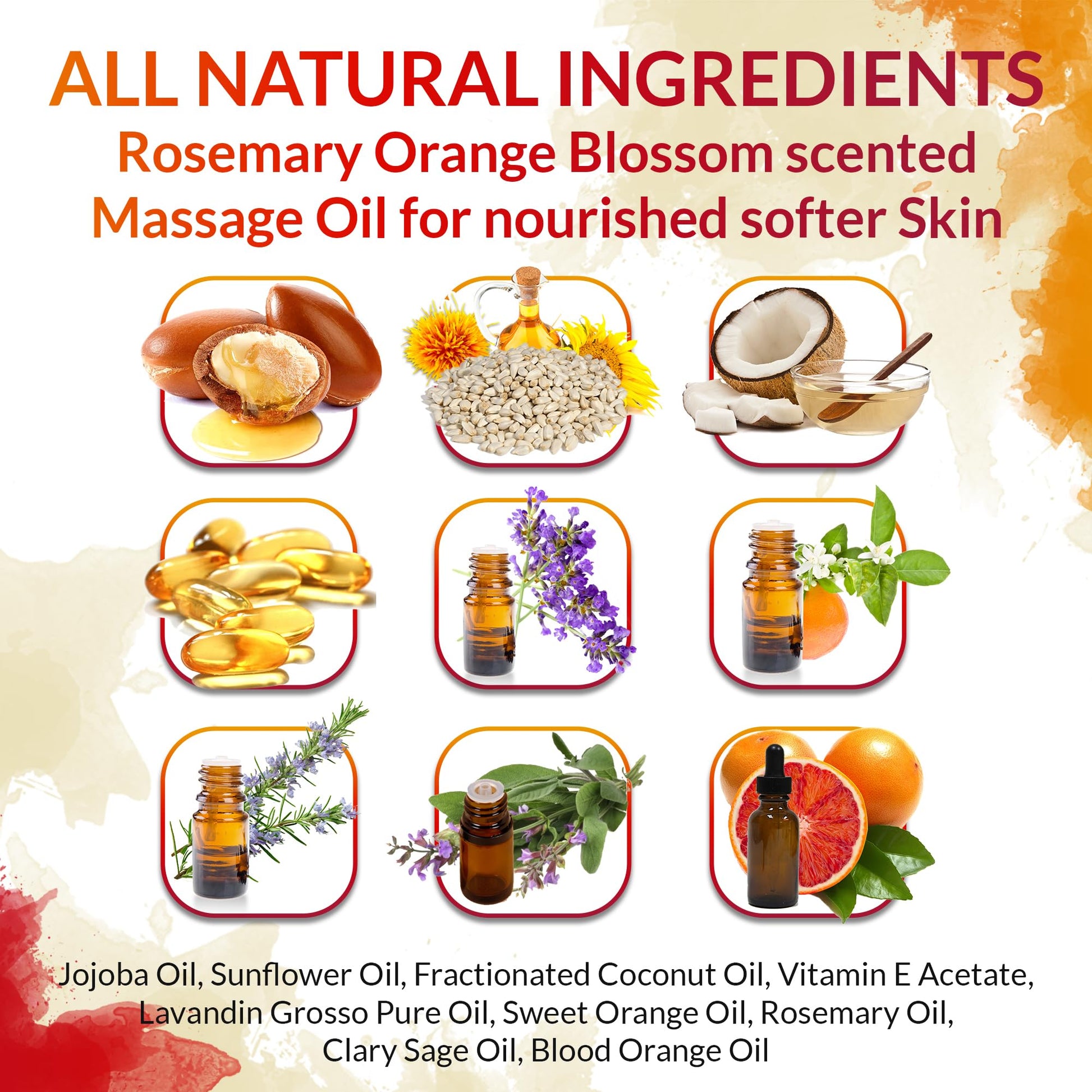 Massage Oil for Couples, Women & Men (1 Bottle, 8 fl oz) - Fox Envy Orange Blossom with Rosemary Scented Sensual Oil with Coconut Oil & Jojoba Oil - Enhances Stimulation for The Body & Muscles - Vixen | Nova Network