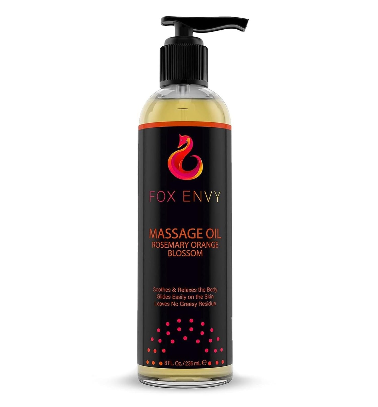 Massage Oil for Couples, Women & Men (1 Bottle, 8 fl oz) - Fox Envy Orange Blossom with Rosemary Scented Sensual Oil with Coconut Oil & Jojoba Oil - Enhances Stimulation for The Body & Muscles - Vixen | Nova Network