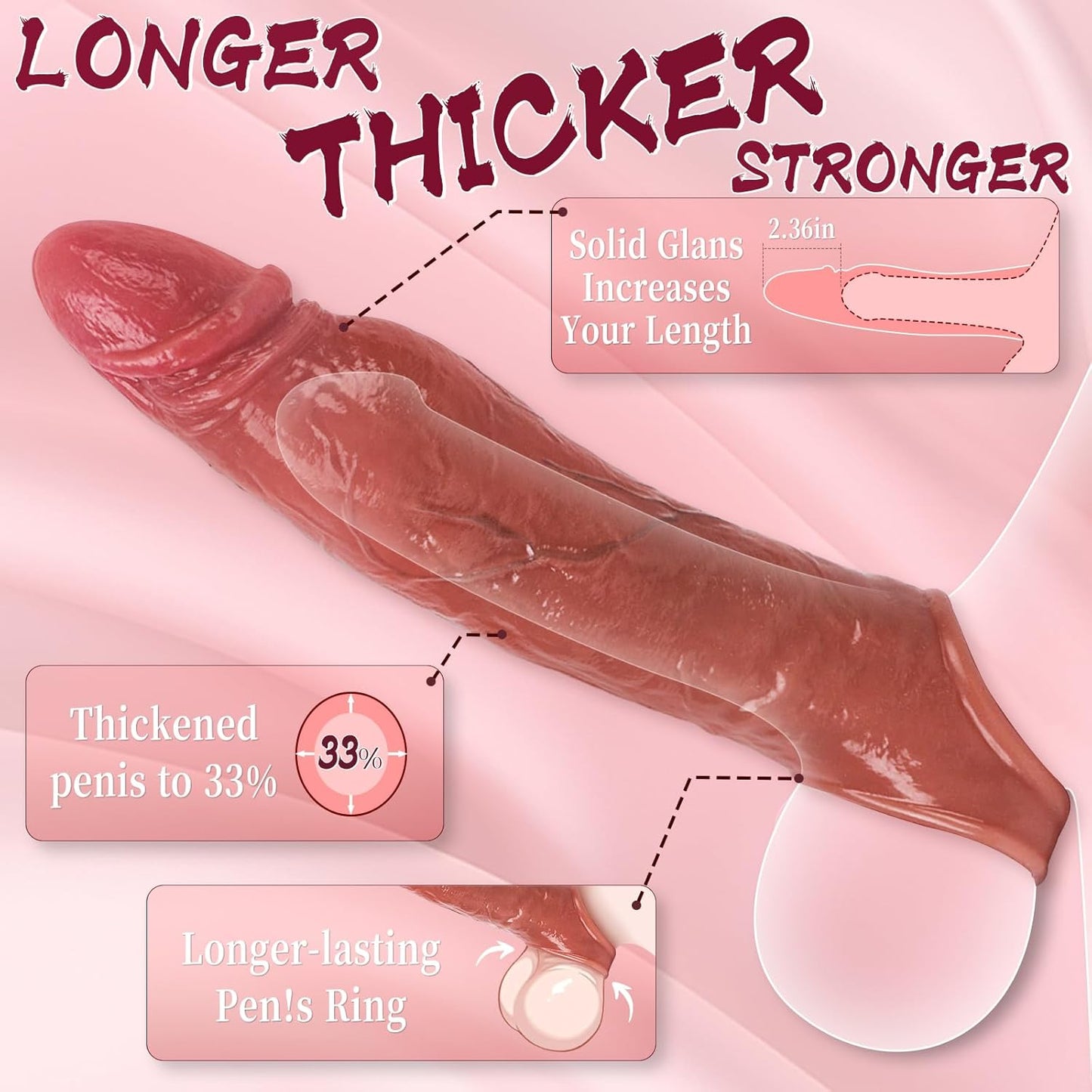 MaxGirth+ Sleeve Realistic Penis Extender - Vixen | Nova Network
