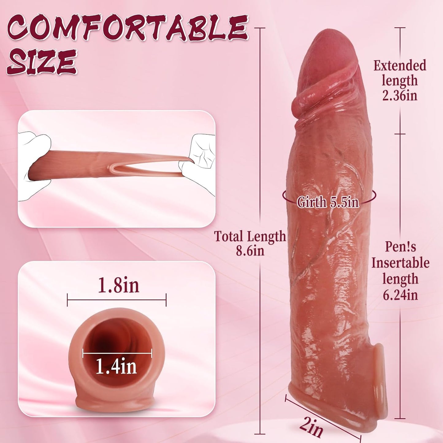 MaxGirth+ Sleeve Realistic Penis Extender - Vixen | Nova Network