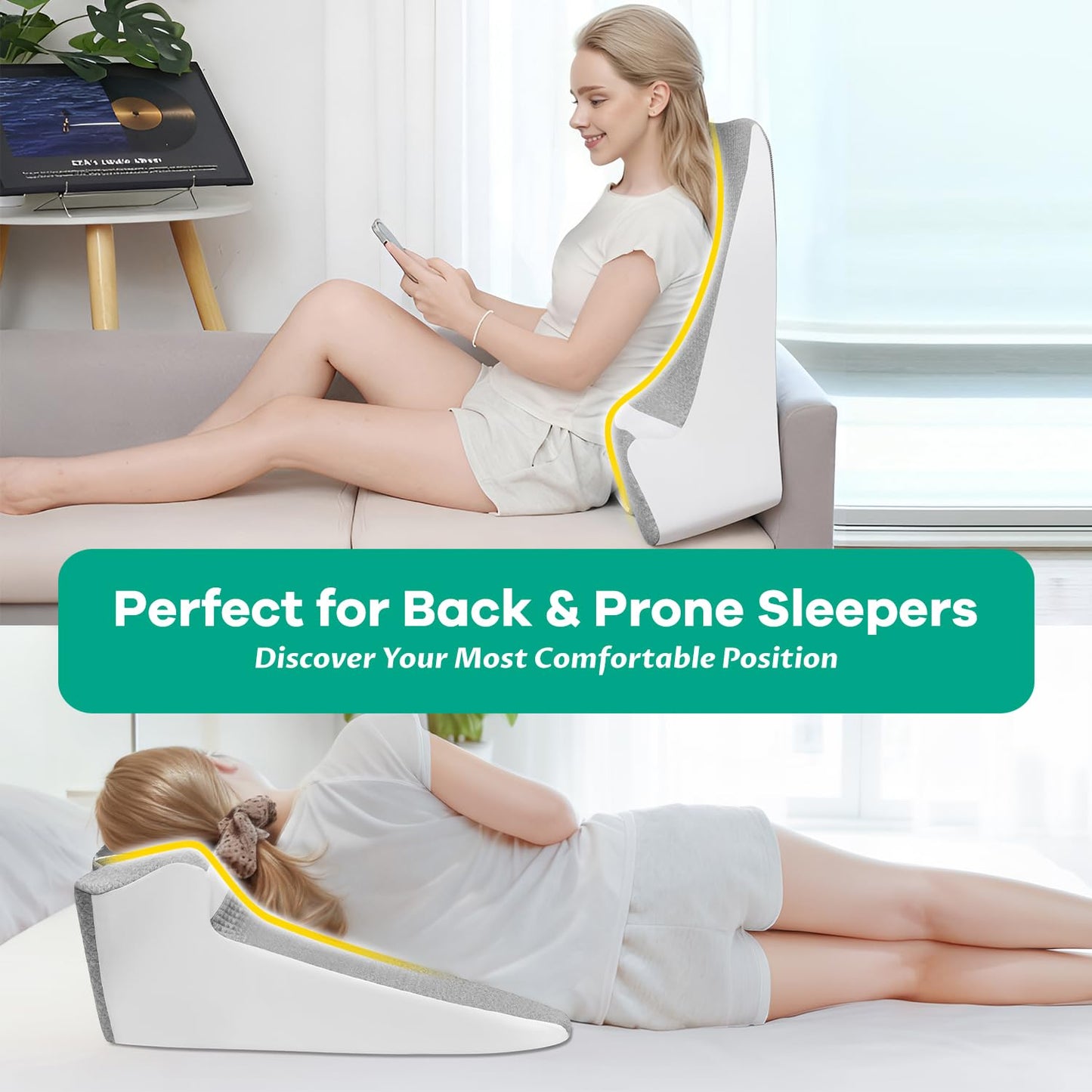 Memory Foam Couples Support Wedge Pillow - Vixen | Nova Network