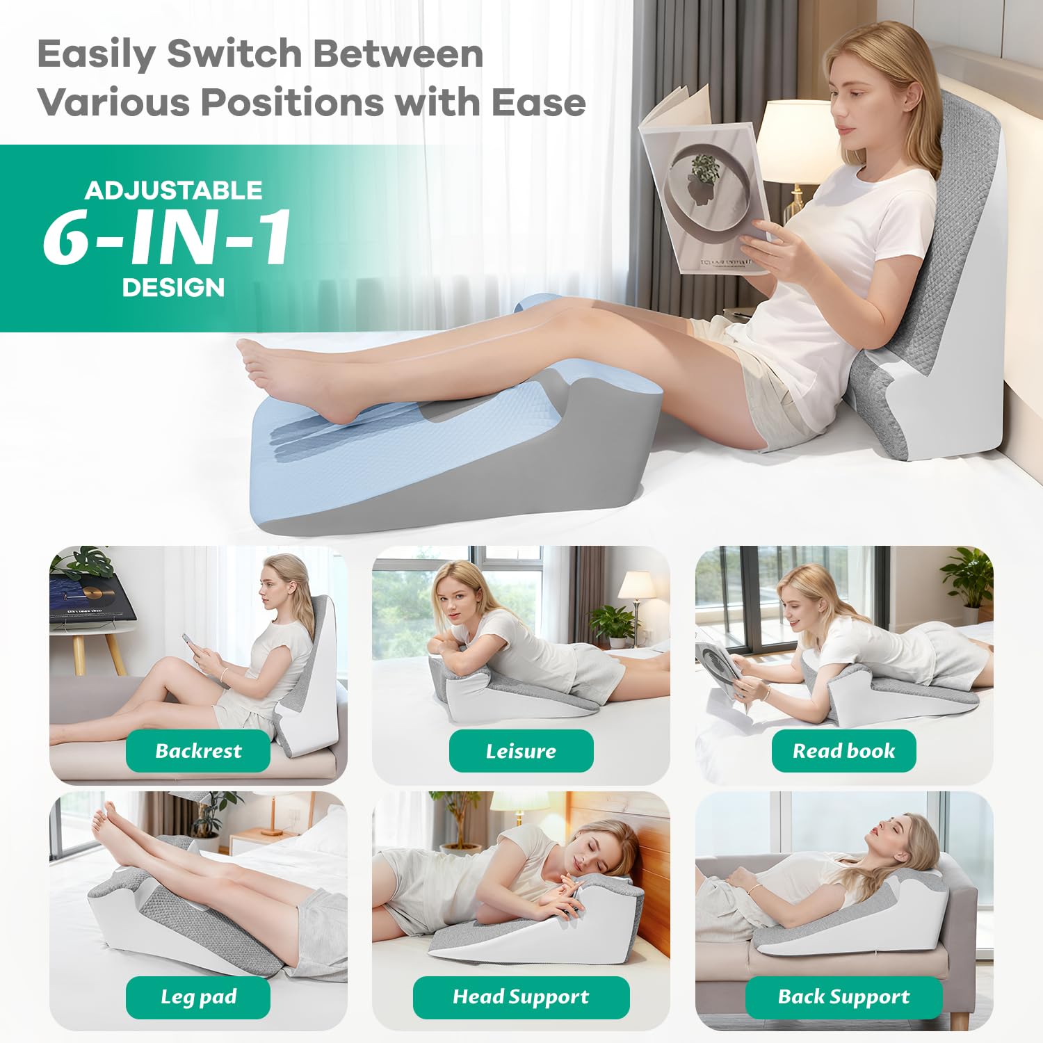 Memory Foam Couples Support Wedge Pillow - Vixen | Nova Network