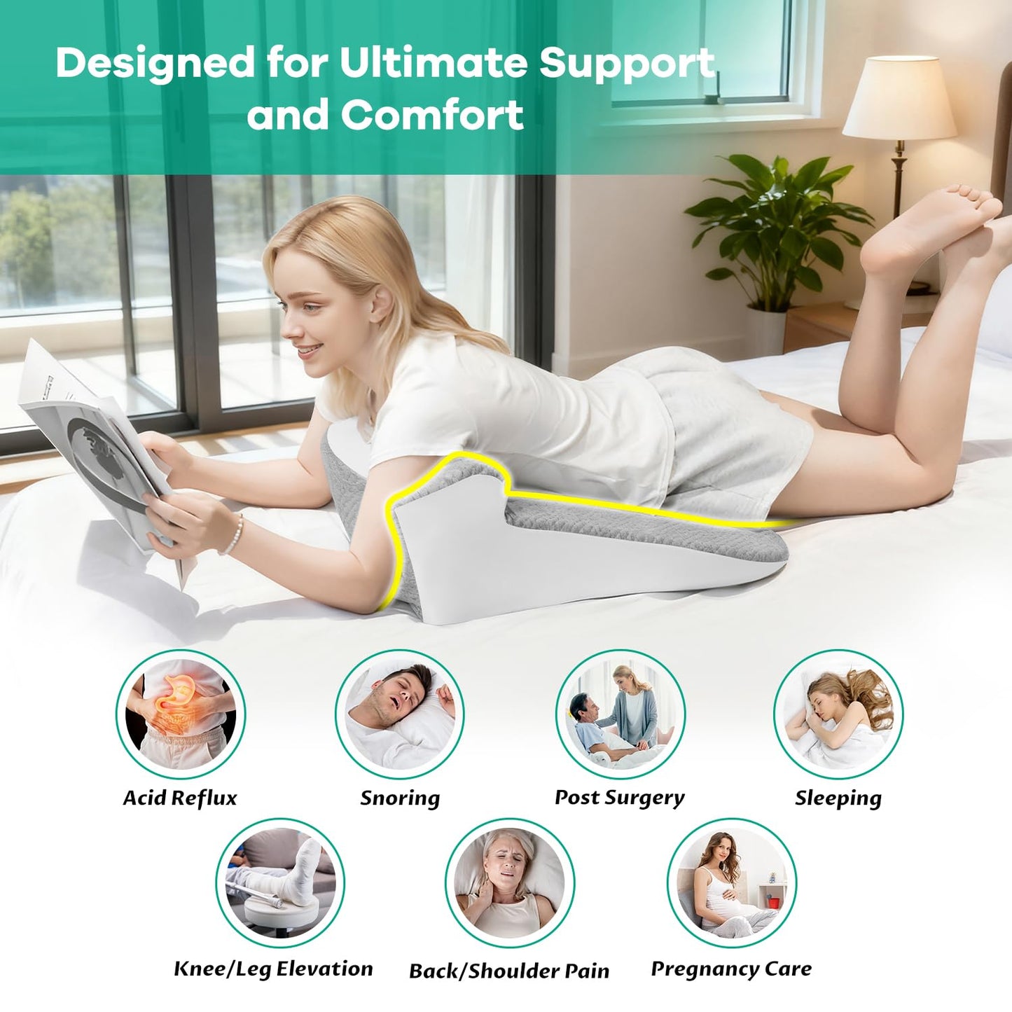 Memory Foam Couples Support Wedge Pillow - Vixen | Nova Network