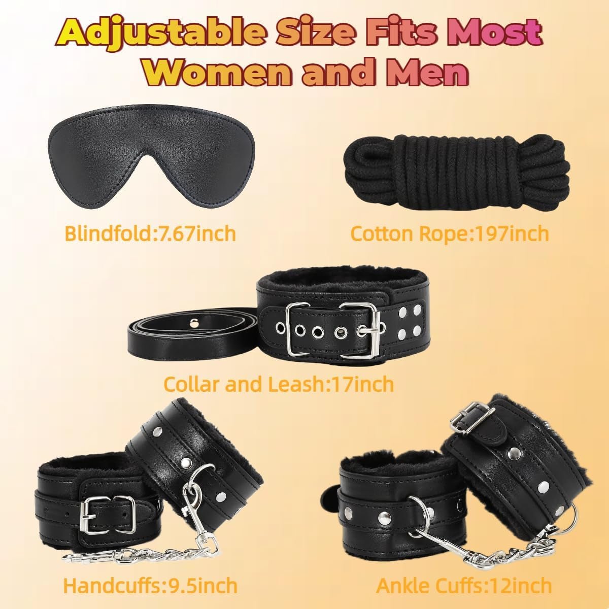 Midnight Noir 12-Pc Bondage Kit for Beginners - Vixen Adult Playroom