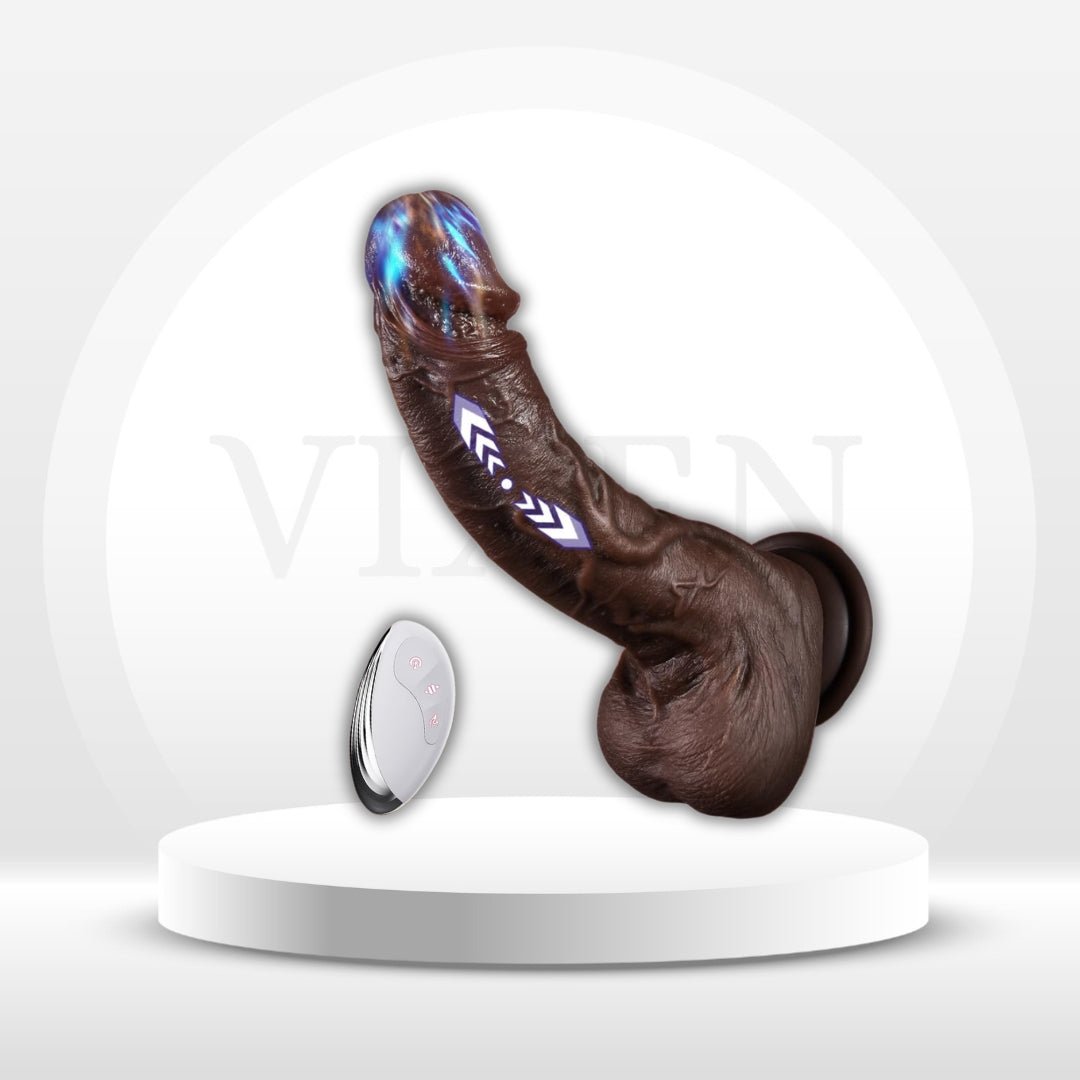 MidnightHook Thrusting Dildo – Heated, Remote, 10 Thrust & 10 Vibe - Vixen Adult Playroom