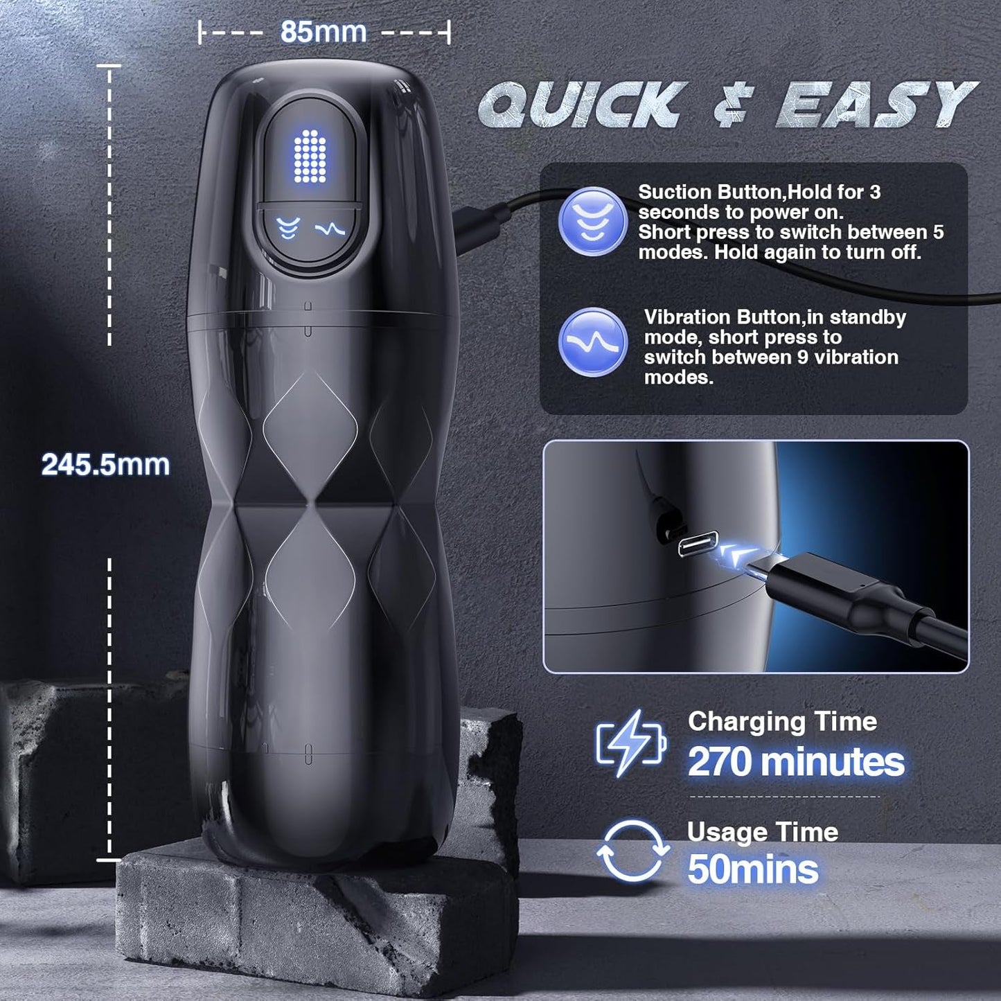 MidnightPhantom App-Control Male Masturbator | Suction & Vibration - Vixen | Nova Network