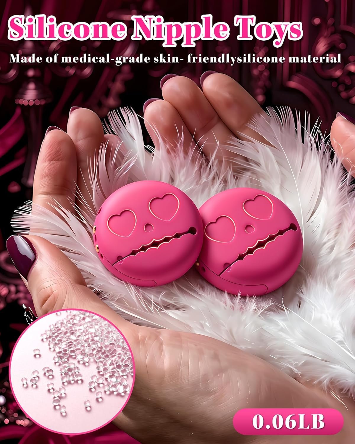 MidnightPulse Adjustable Vibrating Nipple Clamps – 10 Modes - Vixen Adult Playroom