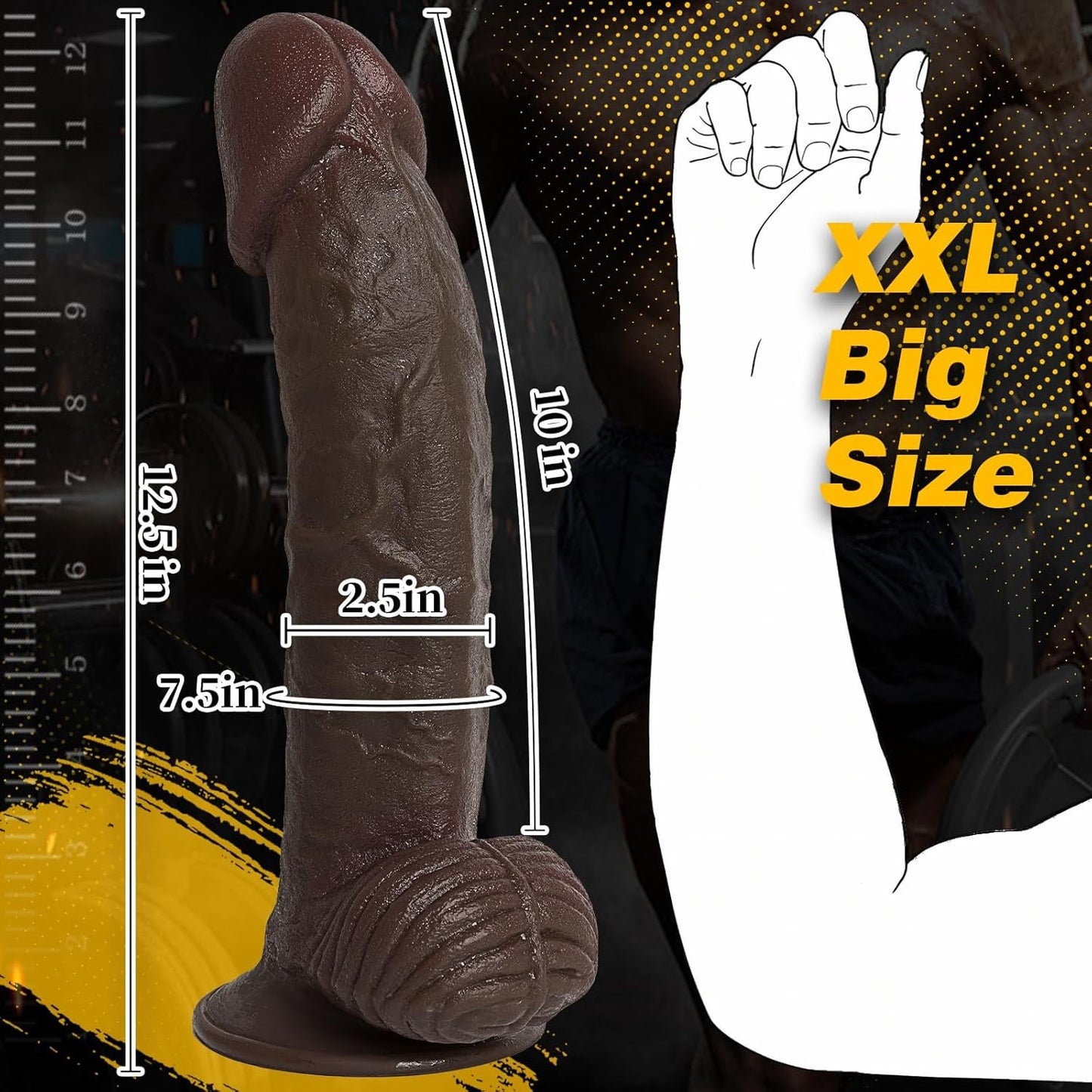 MidnightStallion 12.5" XXL Horse Dildo | Dual-Density Suction Cup - Vixen | Nova Network