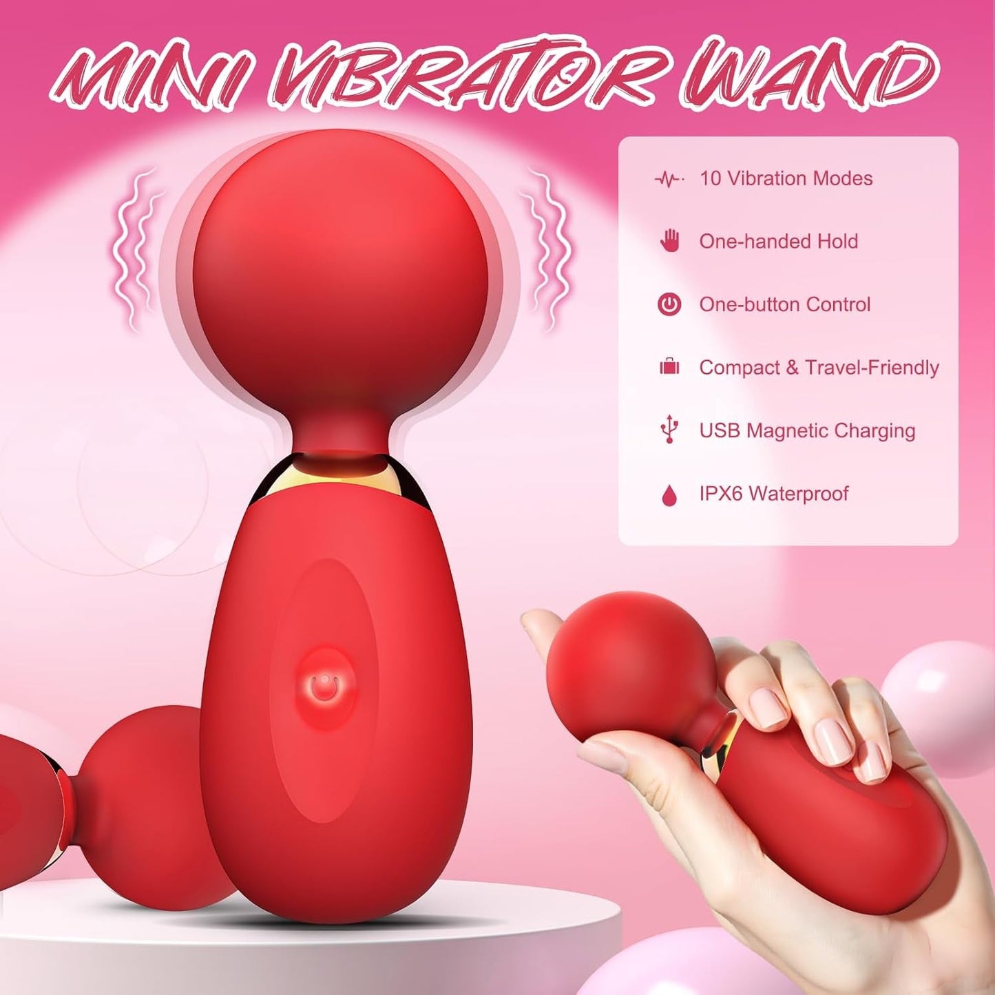 MiniGlow Compact Clitoral Vibrator Wand - Vixen | Nova Network