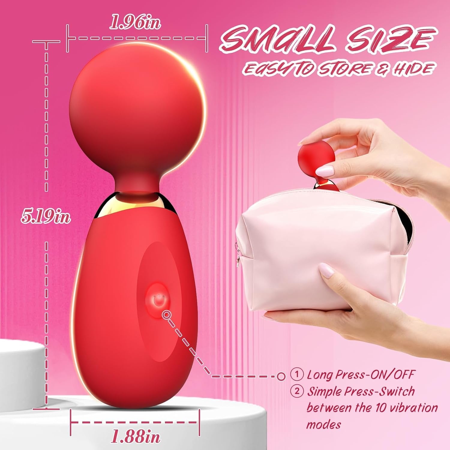 MiniGlow Compact Clitoral Vibrator Wand - Vixen | Nova Network